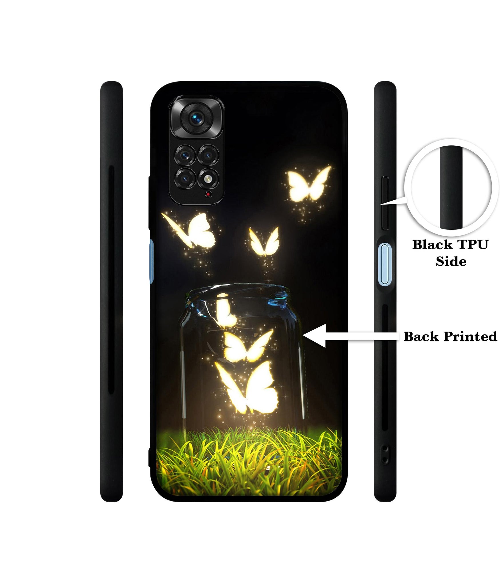 Butterfly Designer 2D Printed Back Case Cover for Mi Redmi Note 11 4G / Note 11S 4G / Poco M4 Pro 4G