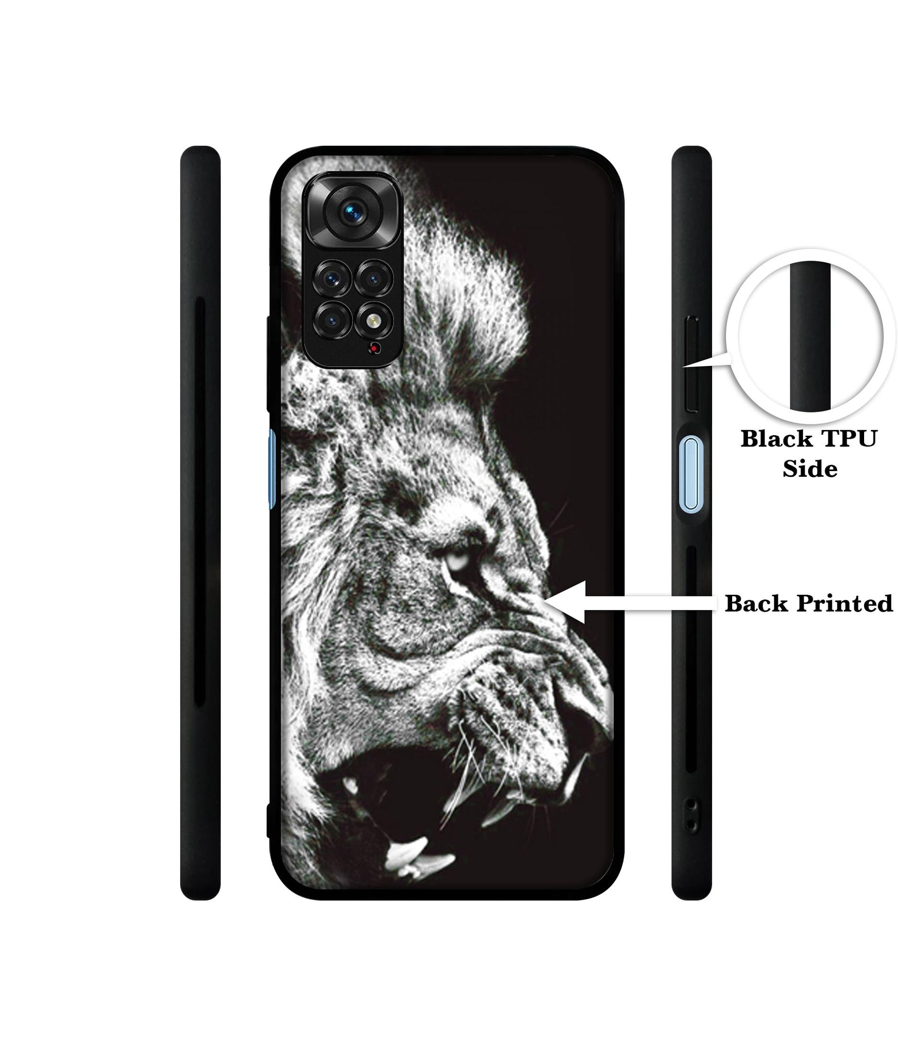 Angry Lion Designer 2D Printed Back Case Cover for Mi Redmi Note 11 4G / Note 11S 4G / Poco M4 Pro 4G