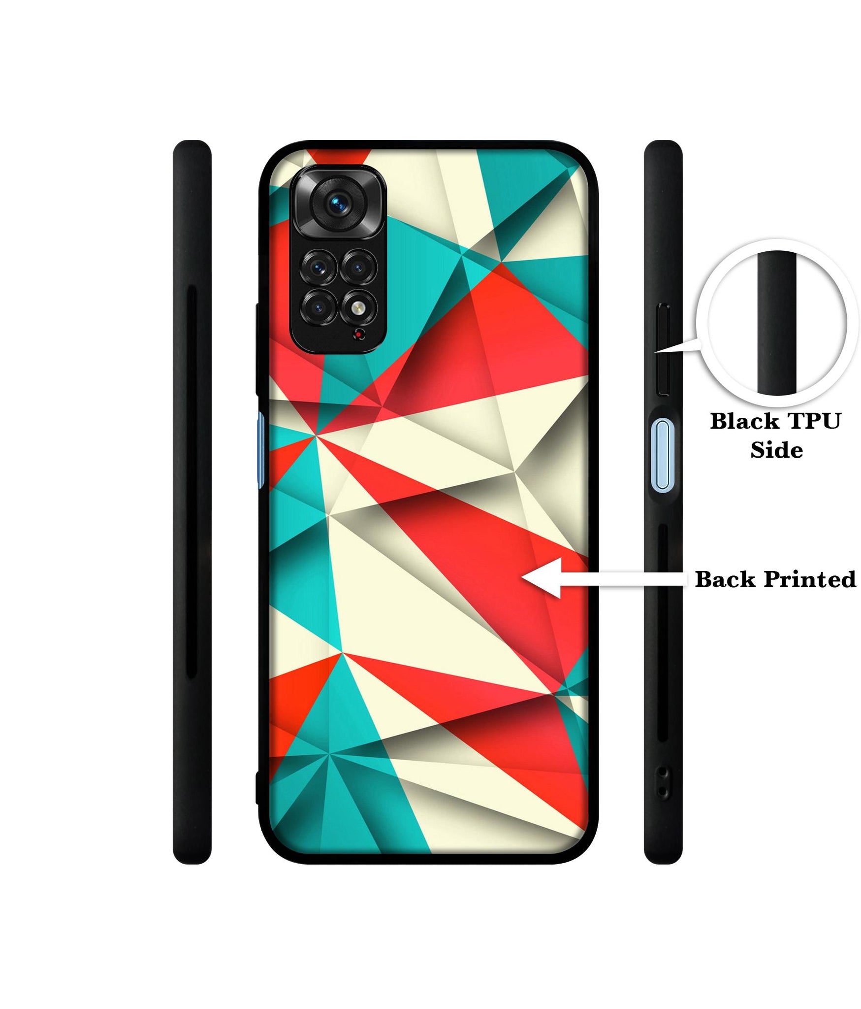 Red Blue White Pattern Designer 2D Printed Back Case Cover for Mi Redmi Note 11 4G / Note 11S 4G / Poco M4 Pro 4G