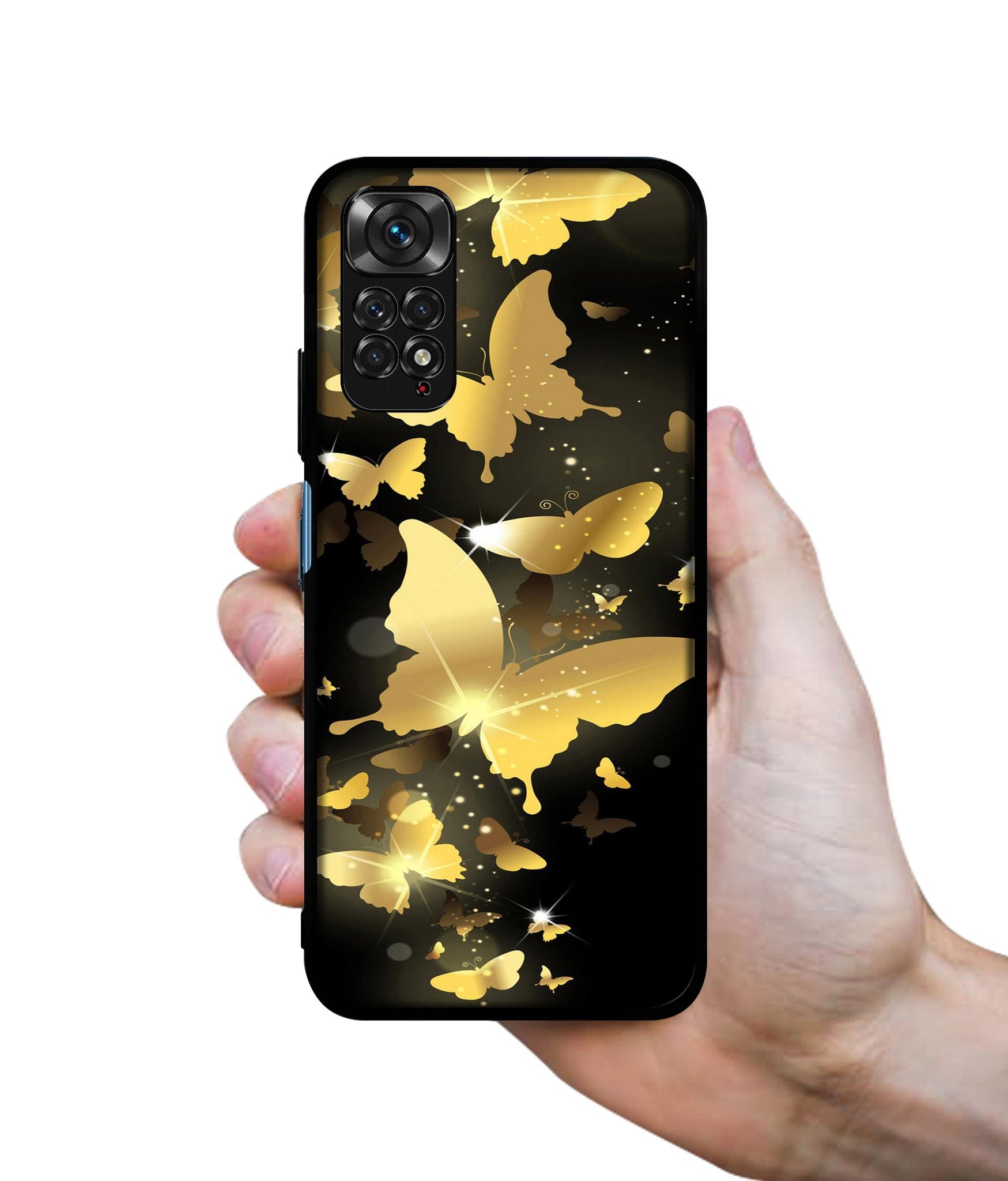 Golden Butterfly Pattern Designer 2D Printed Back Case Cover for Mi Redmi Note 11 4G / Note 11S 4G / Poco M4 Pro 4G