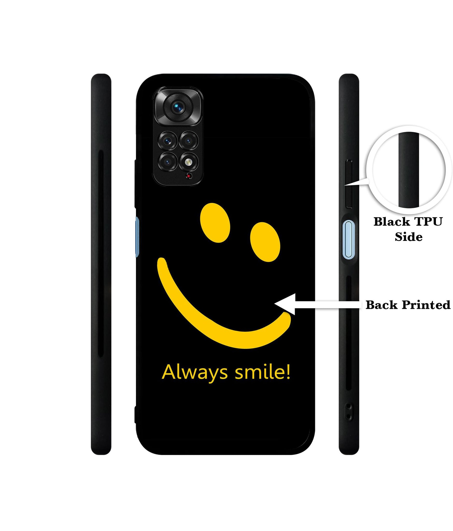 Always Smile Quote Designer 2D Printed Back Case Cover for Mi Redmi Note 11 4G / Note 11S 4G / Poco M4 Pro 4G