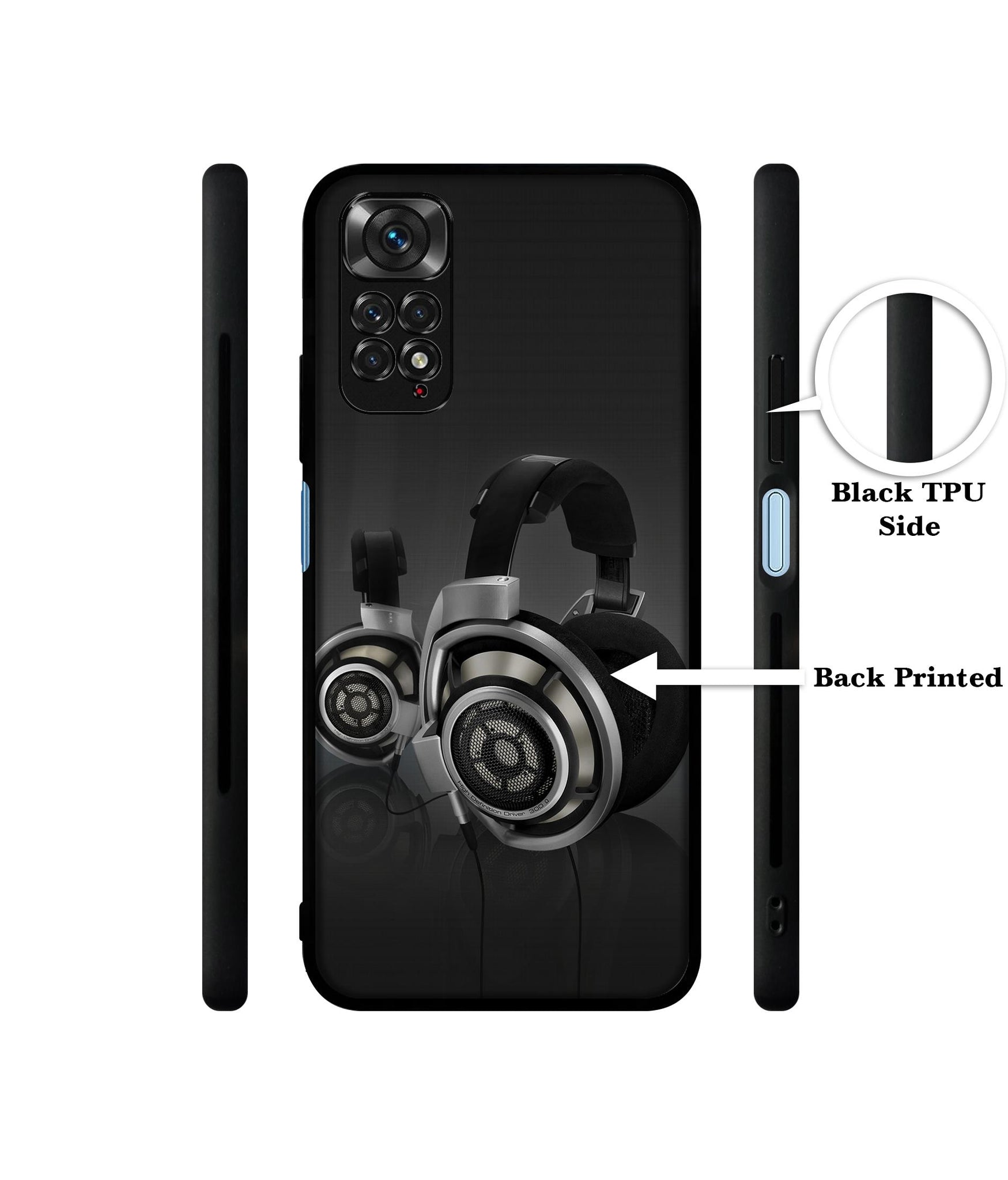 Head Phone Designer 2D Printed Back Case Cover for Mi Redmi Note 11 4G / Note 11S 4G / Poco M4 Pro 4G