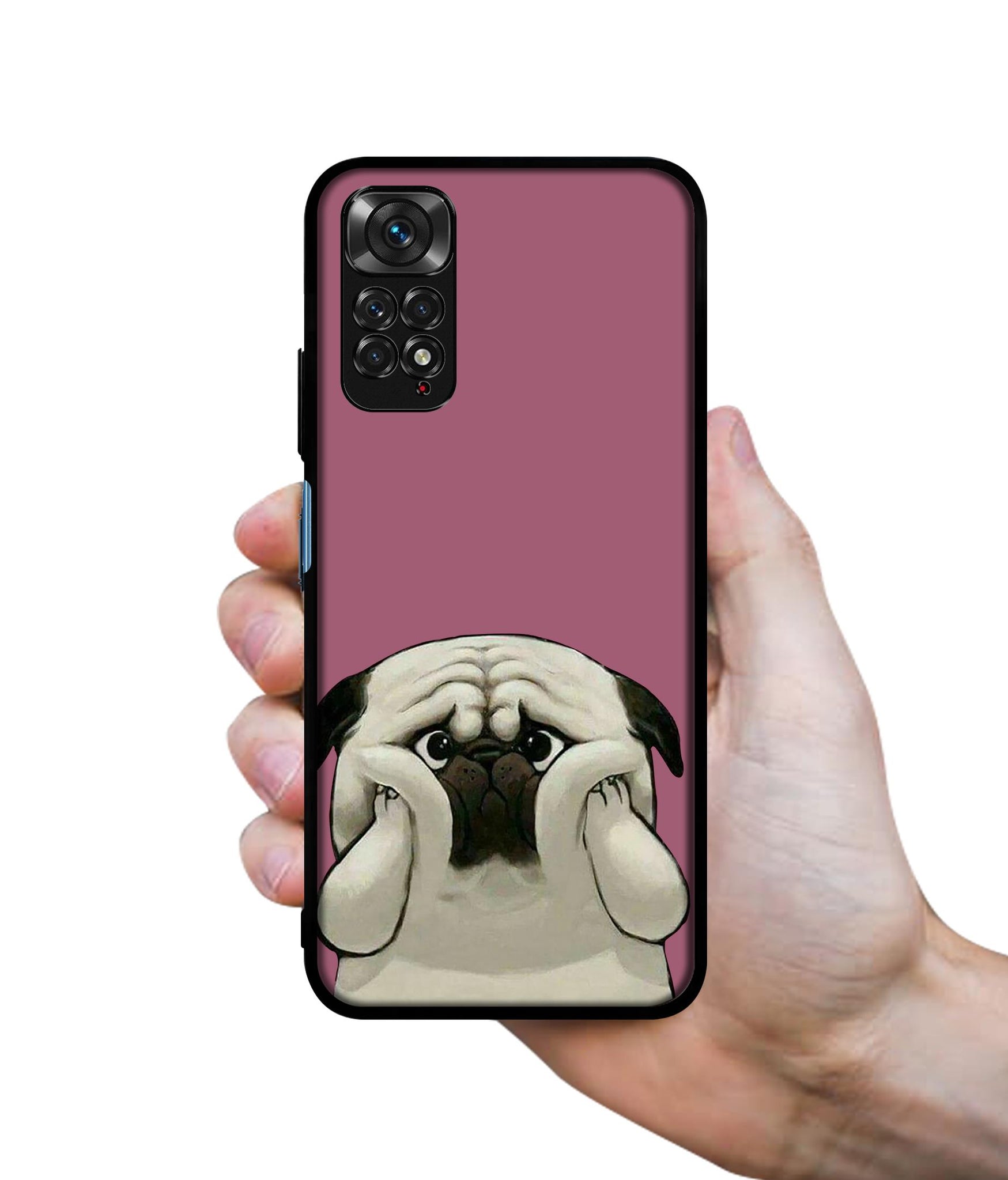 Cute Pug Holding Big Cheeks Designer 2D Printed Back Case Cover for Mi Redmi Note 11 4G / Note 11S 4G / Poco M4 Pro 4G