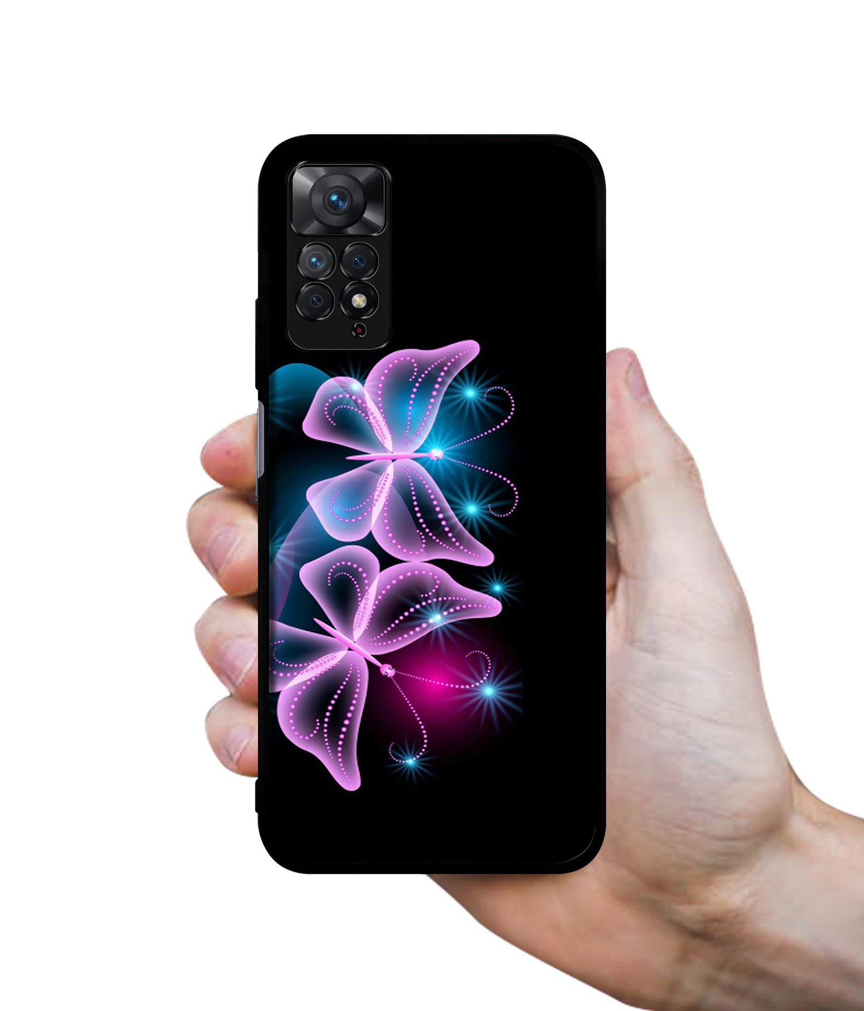 Butterflies Neon Light Designer 2D Printed Back Case Cover for Mi Redmi Note 11 Pro 4G / 11 Pro 5G / 11 Pro Plus 5G