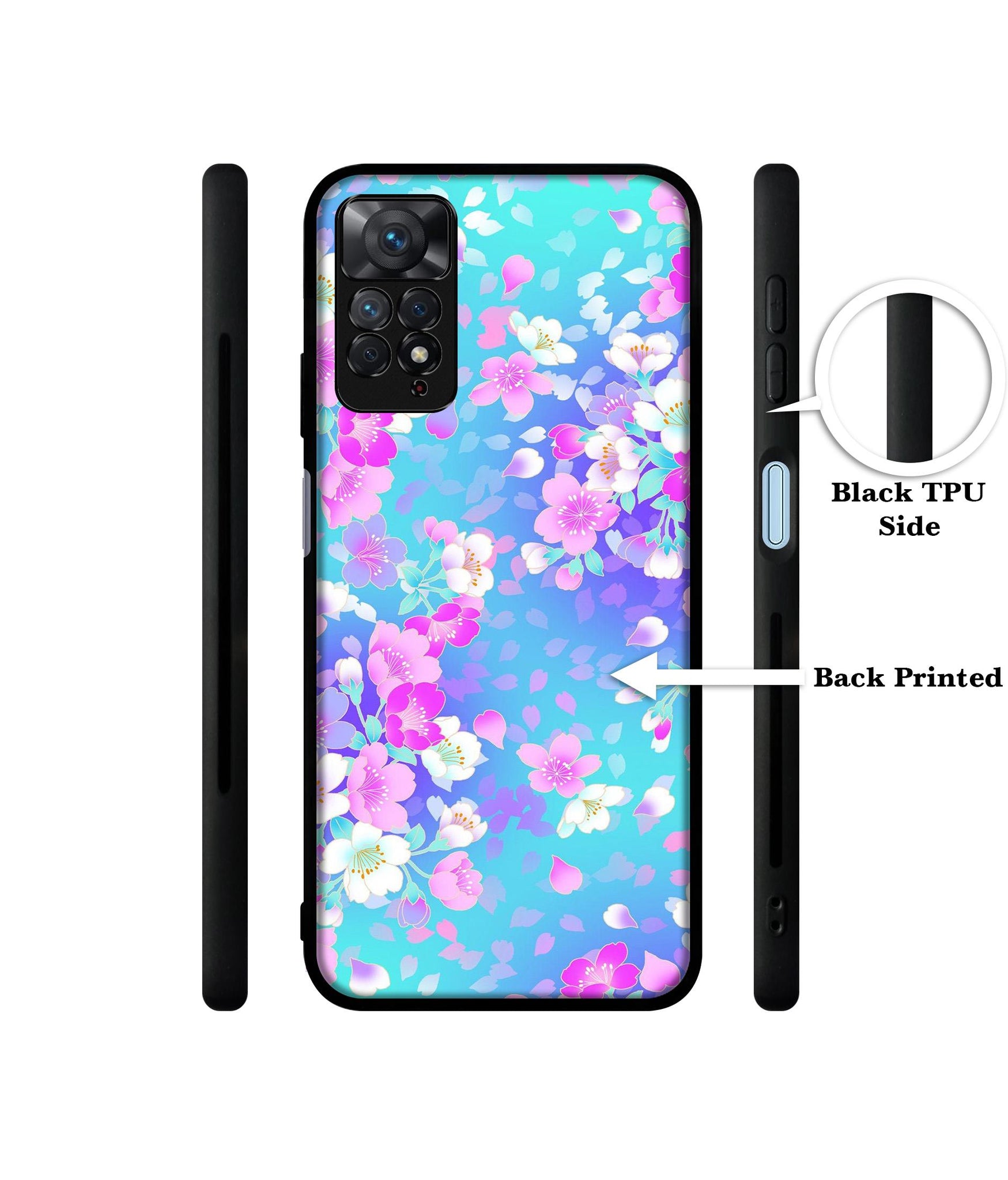 Floral Blue Pattern Designer 2D Printed Back Case Cover for Mi Redmi Note 11 Pro 4G / 11 Pro 5G / 11 Pro Plus 5G
