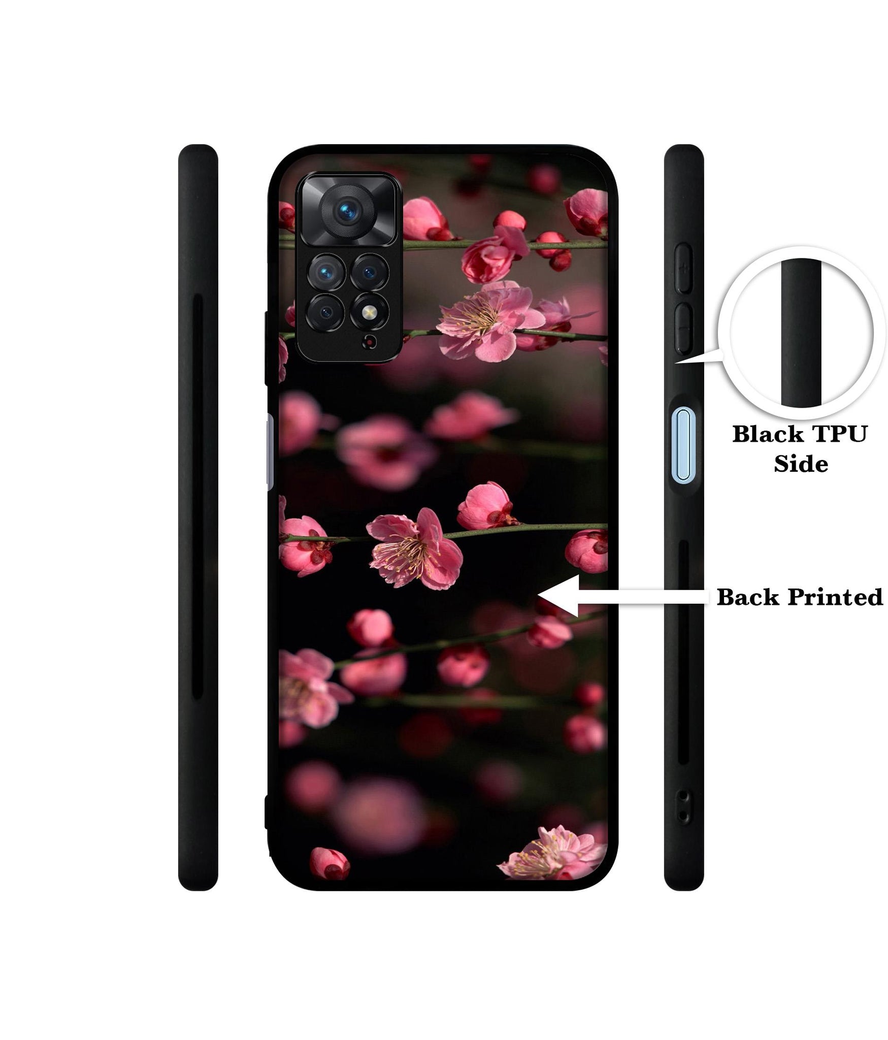 Pink Flowers Designer 2D Printed Back Case Cover for Mi Redmi Note 11 Pro 4G / 11 Pro 5G / 11 Pro Plus 5G