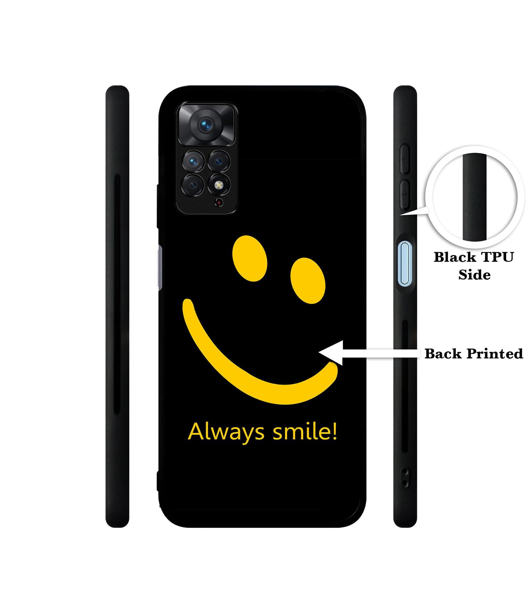 Always Smile Quote Designer 2D Printed Back Case Cover for Mi Redmi Note 11 Pro 4G / 11 Pro 5G / 11 Pro Plus 5G