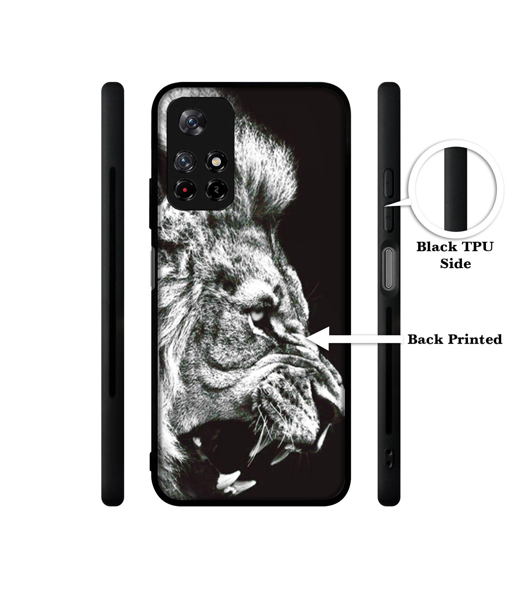 Angry Lion Designer 2D Printed Back Case Cover for Mi Redmi Note 11T 5G / Poco M4 Pro 5G