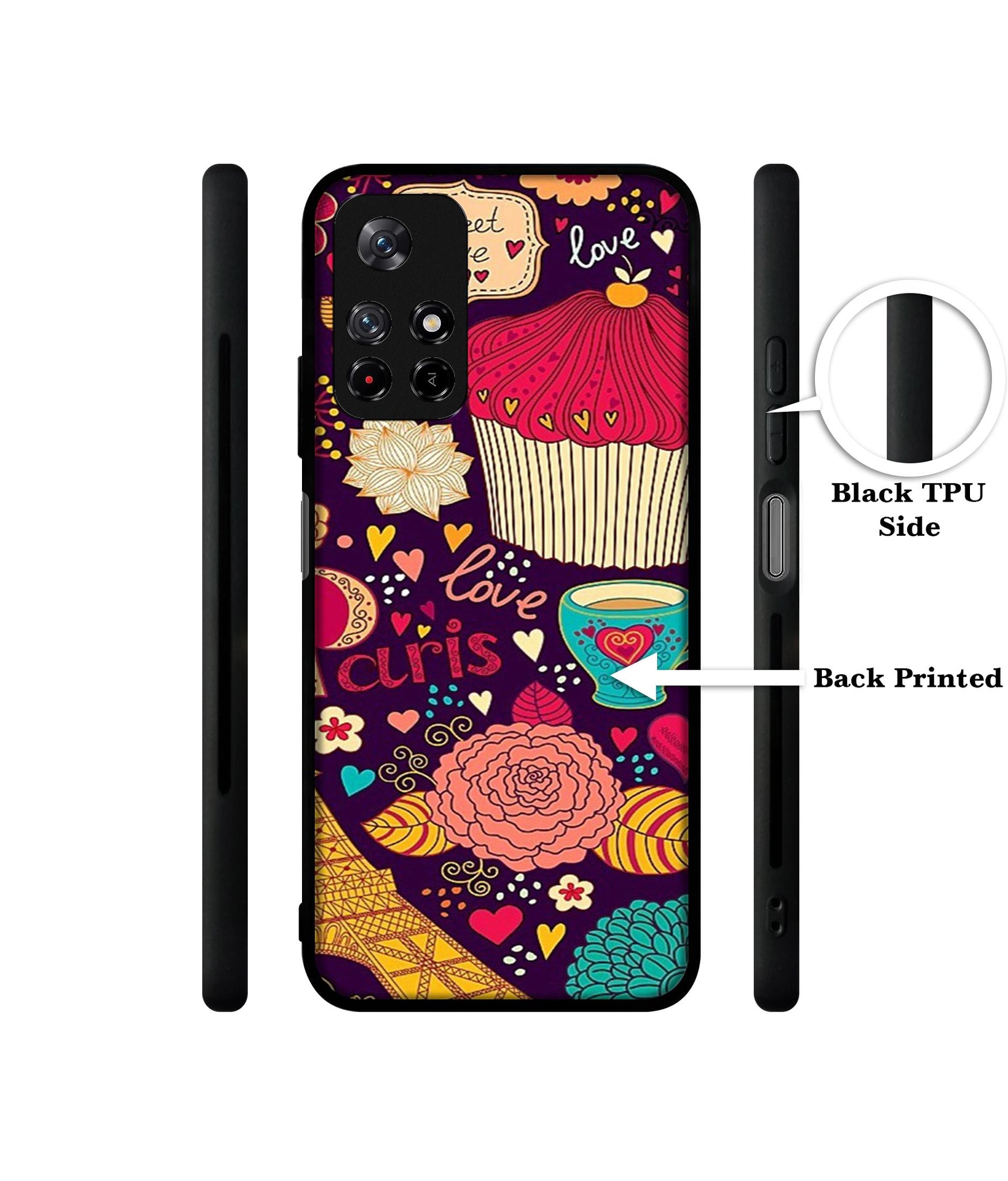 Paris Flower Love Designer 2D Printed Back Case Cover for Mi Redmi Note 11T 5G / Poco M4 Pro 5G
