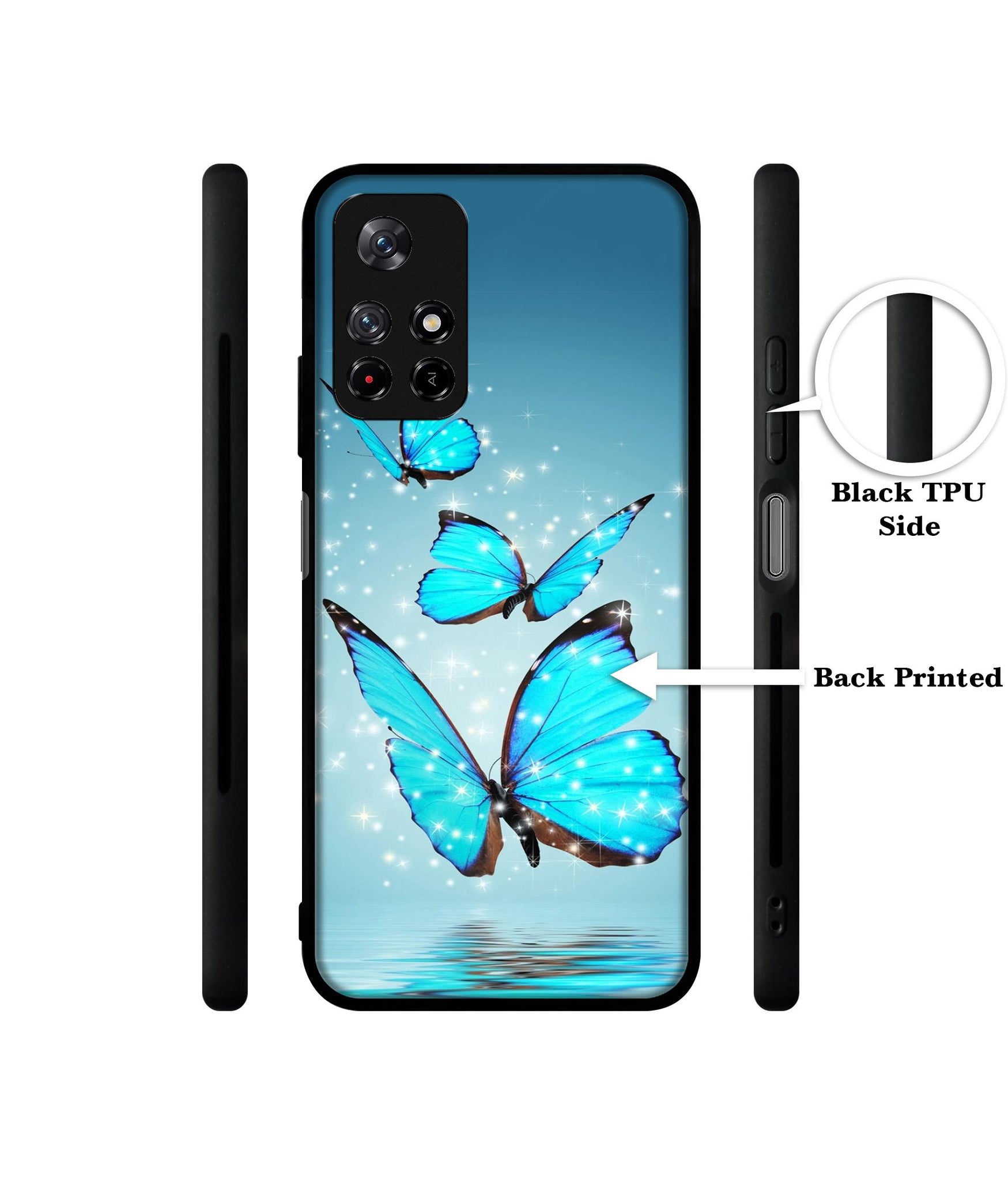Flying Butterflies Designer 2D Printed Back Case Cover for Mi Redmi Note 11T 5G / Poco M4 Pro 5G