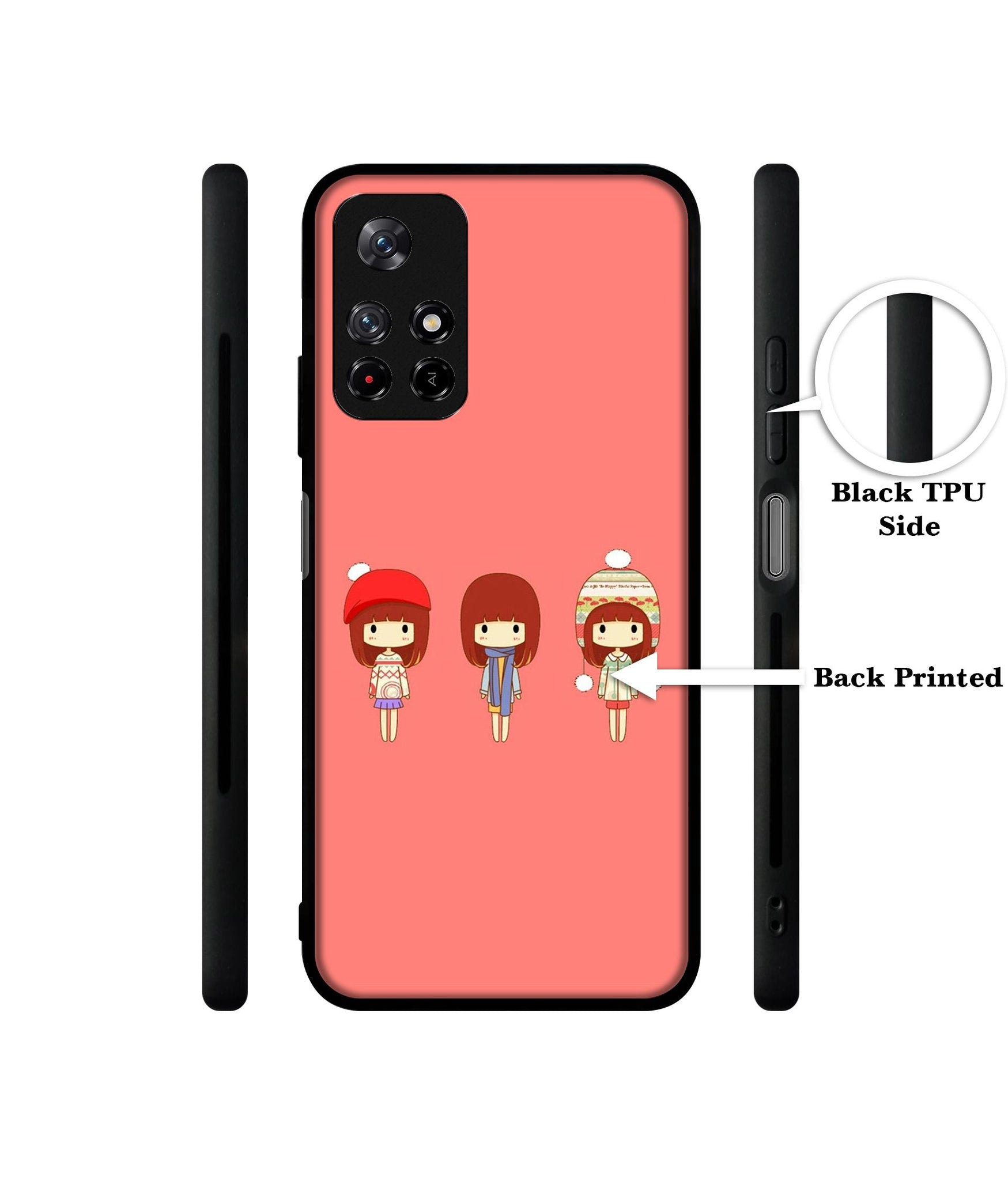 Cute Girls Designer 2D Printed Back Case Cover for Mi Redmi Note 11T 5G / Poco M4 Pro 5G