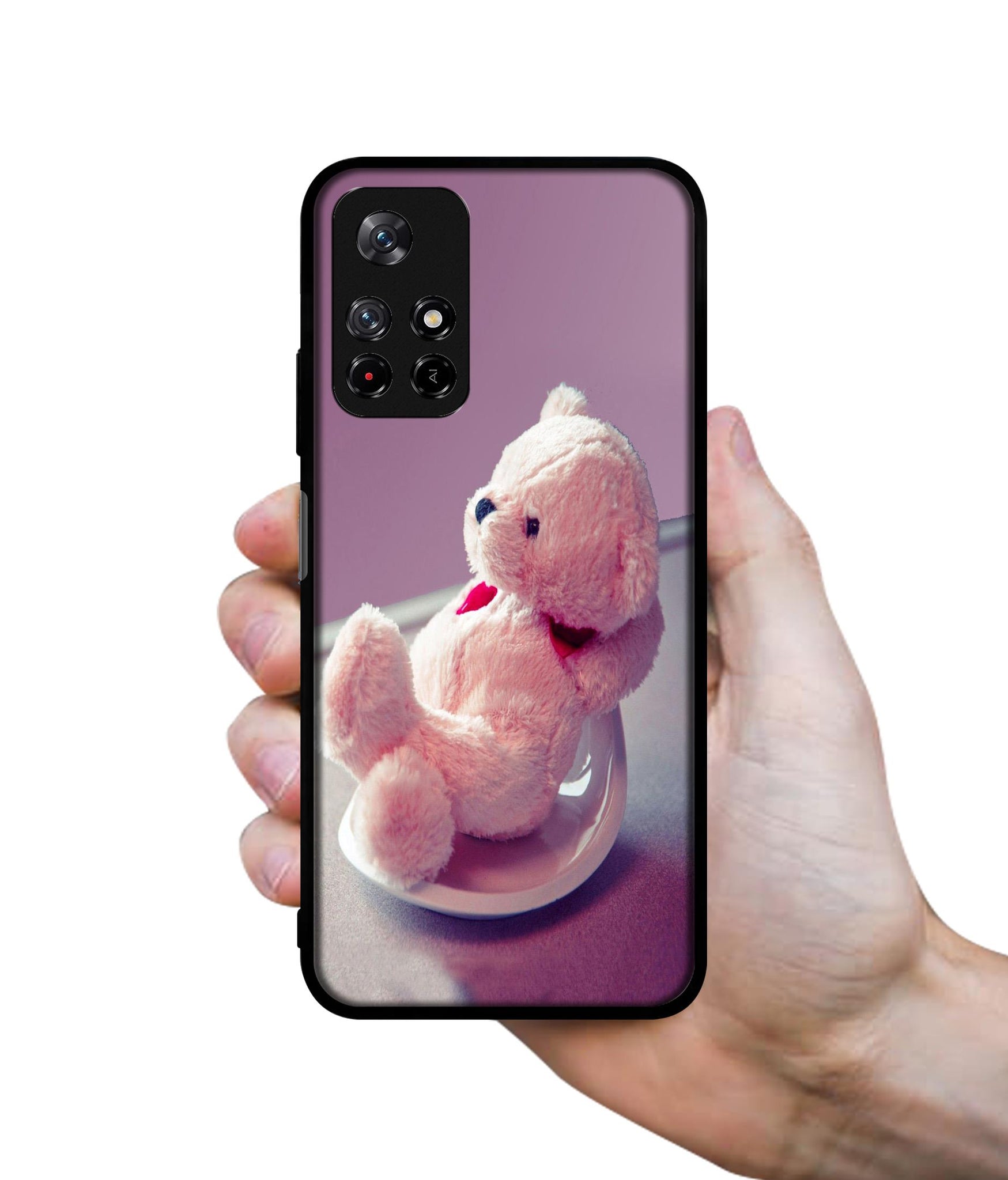 Cute Teddy Bear Designer 2D Printed Back Case Cover for Mi Redmi Note 11T 5G / Poco M4 Pro 5G