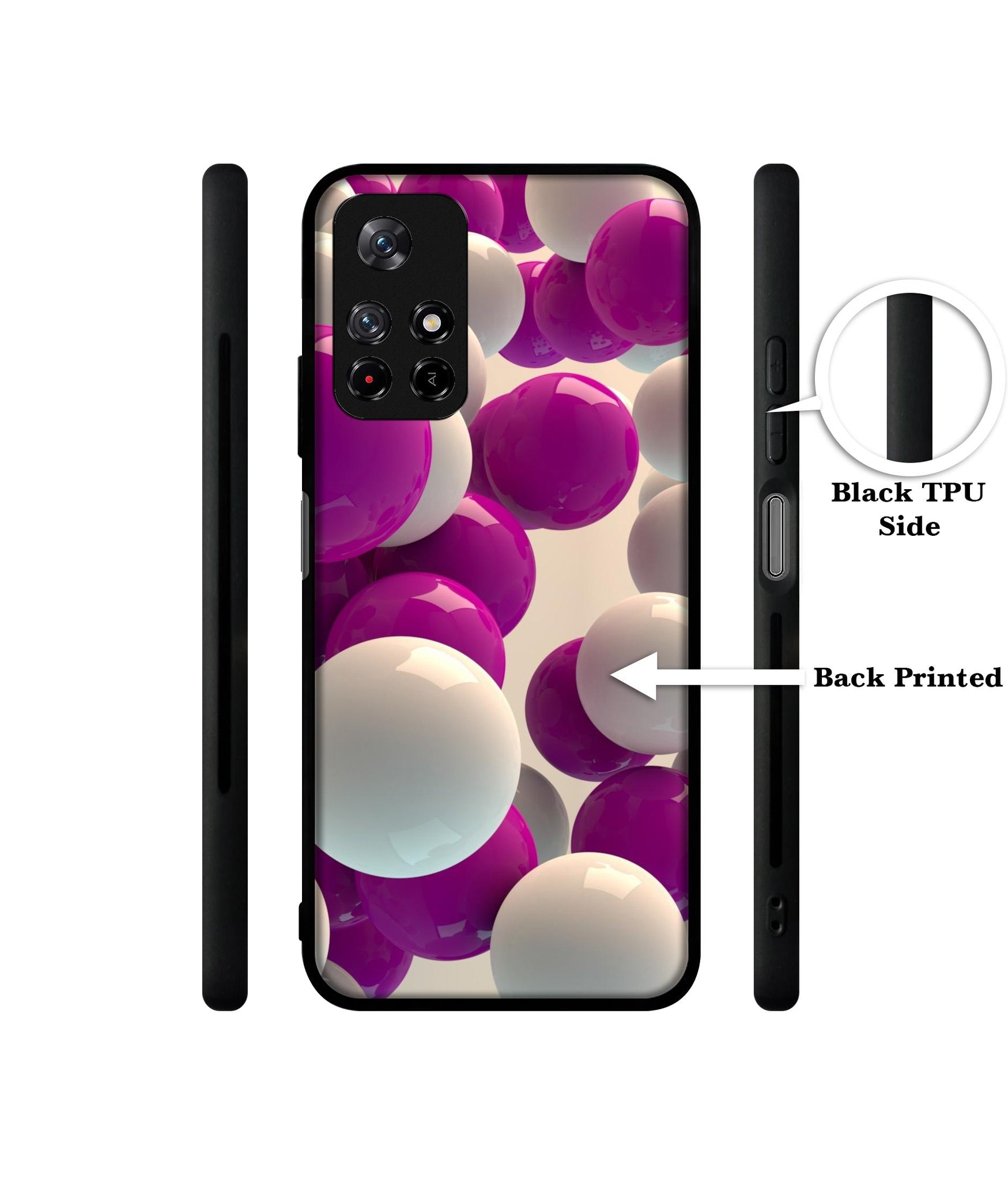 3D Balloons Designer 2D Printed Back Case Cover for Mi Redmi Note 11T 5G / Poco M4 Pro 5G
