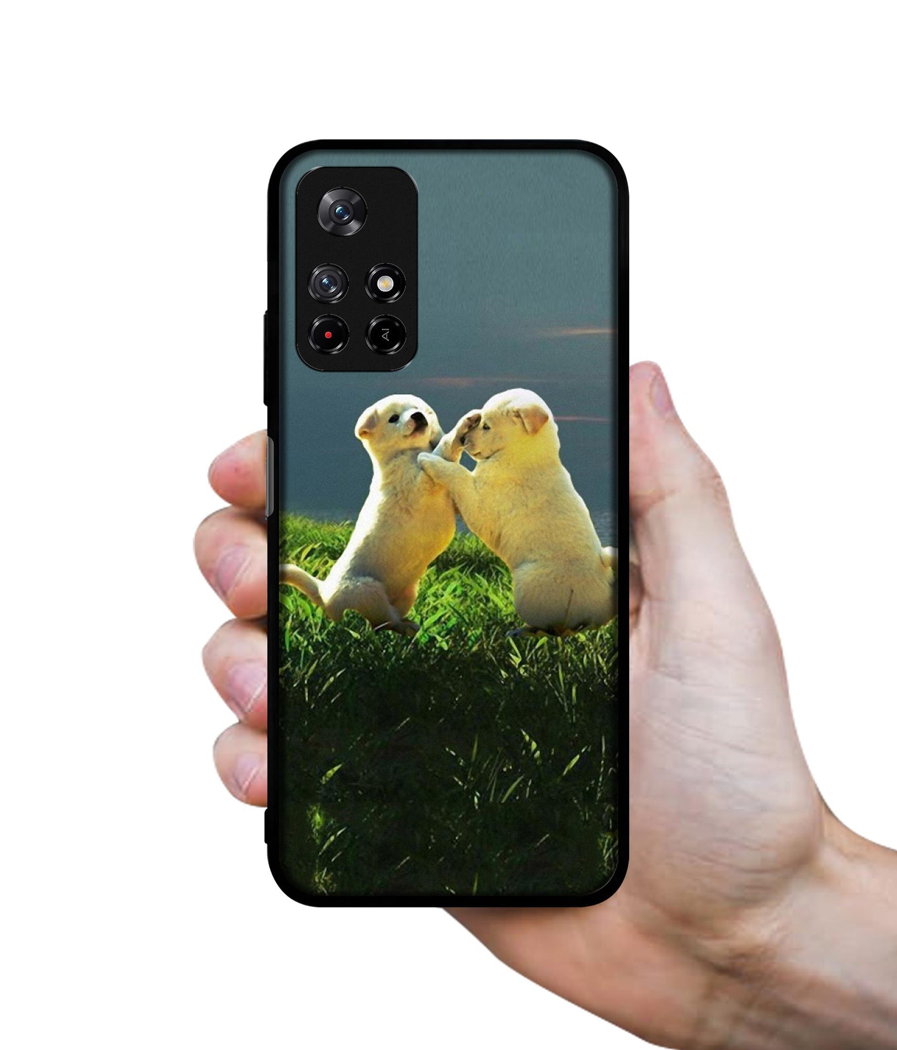 Puppy Couple Sunset Designer 2D Printed Back Case Cover for Mi Redmi Note 11T 5G / Poco M4 Pro 5G