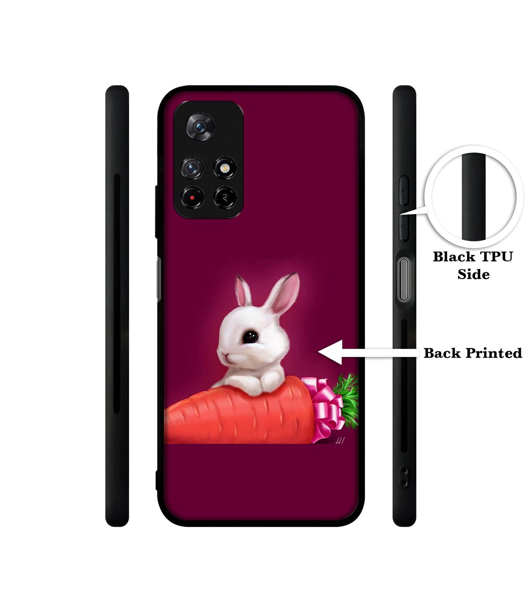 Bunny With Carrot Designer 2D Printed Back Case Cover for Mi Redmi Note 11T 5G / Poco M4 Pro 5G