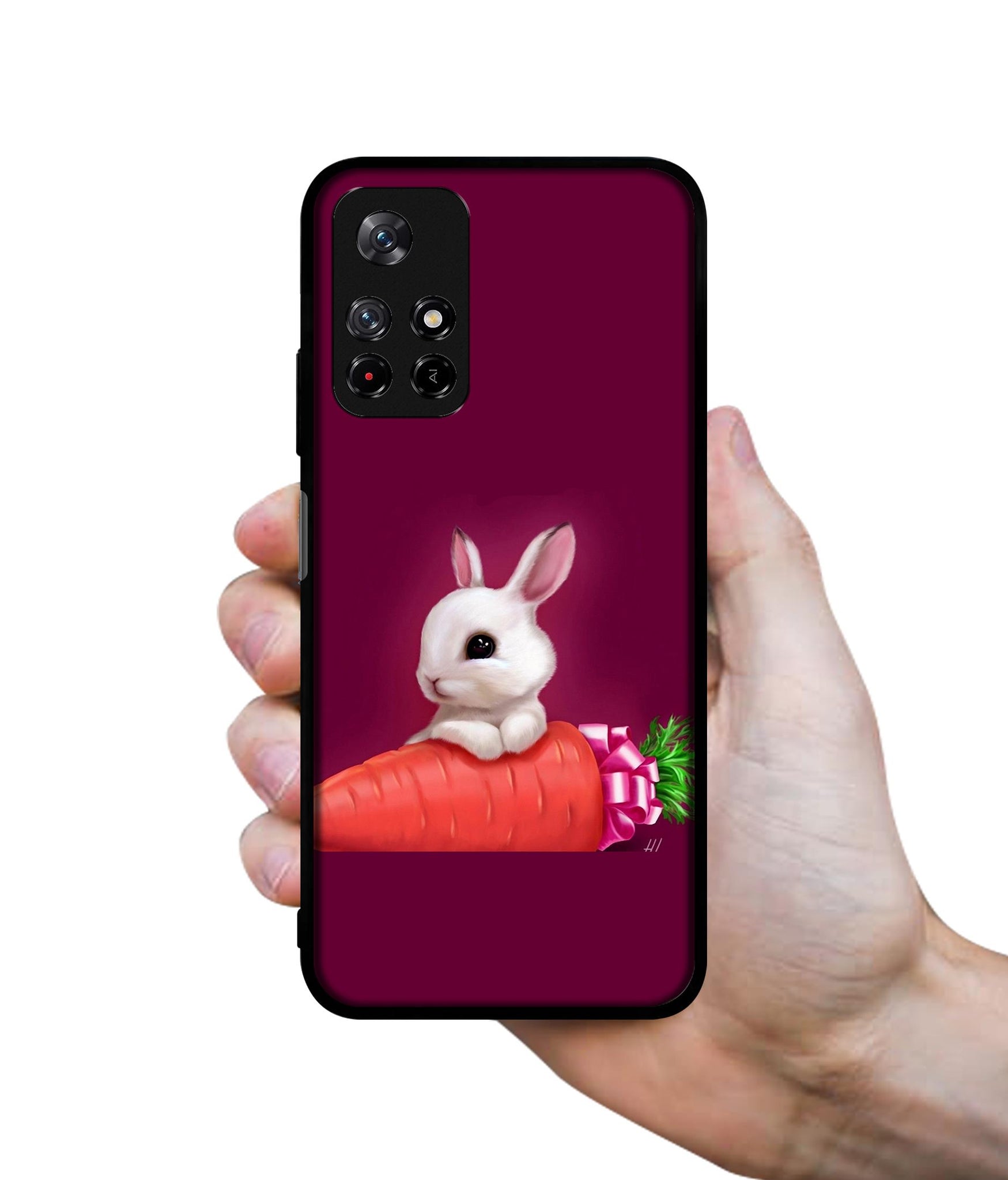 Bunny With Carrot Designer 2D Printed Back Case Cover for Mi Redmi Note 11T 5G / Poco M4 Pro 5G