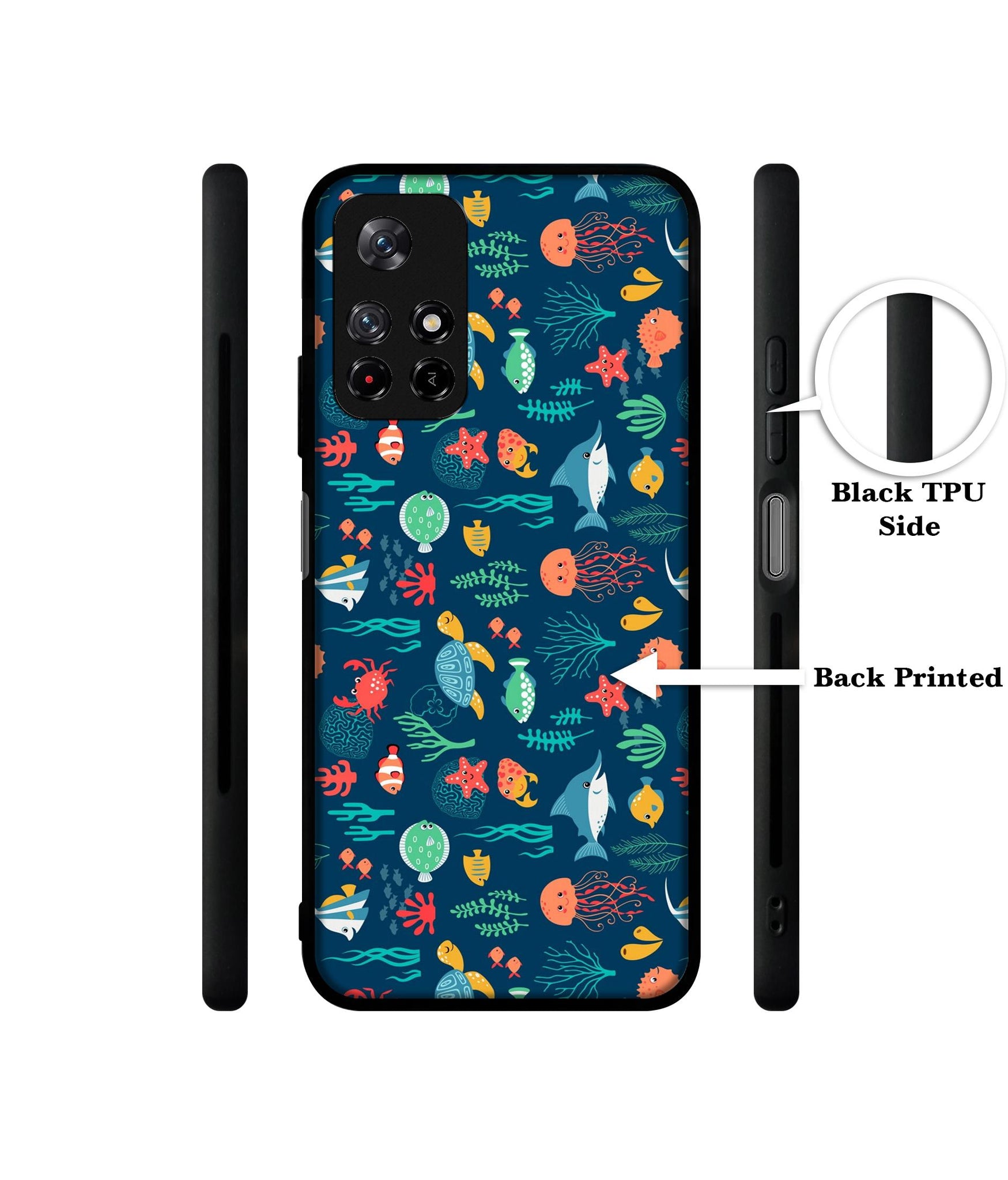 Aquarium Texture Designer 2D Printed Back Case Cover for Mi Redmi Note 11T 5G / Poco M4 Pro 5G
