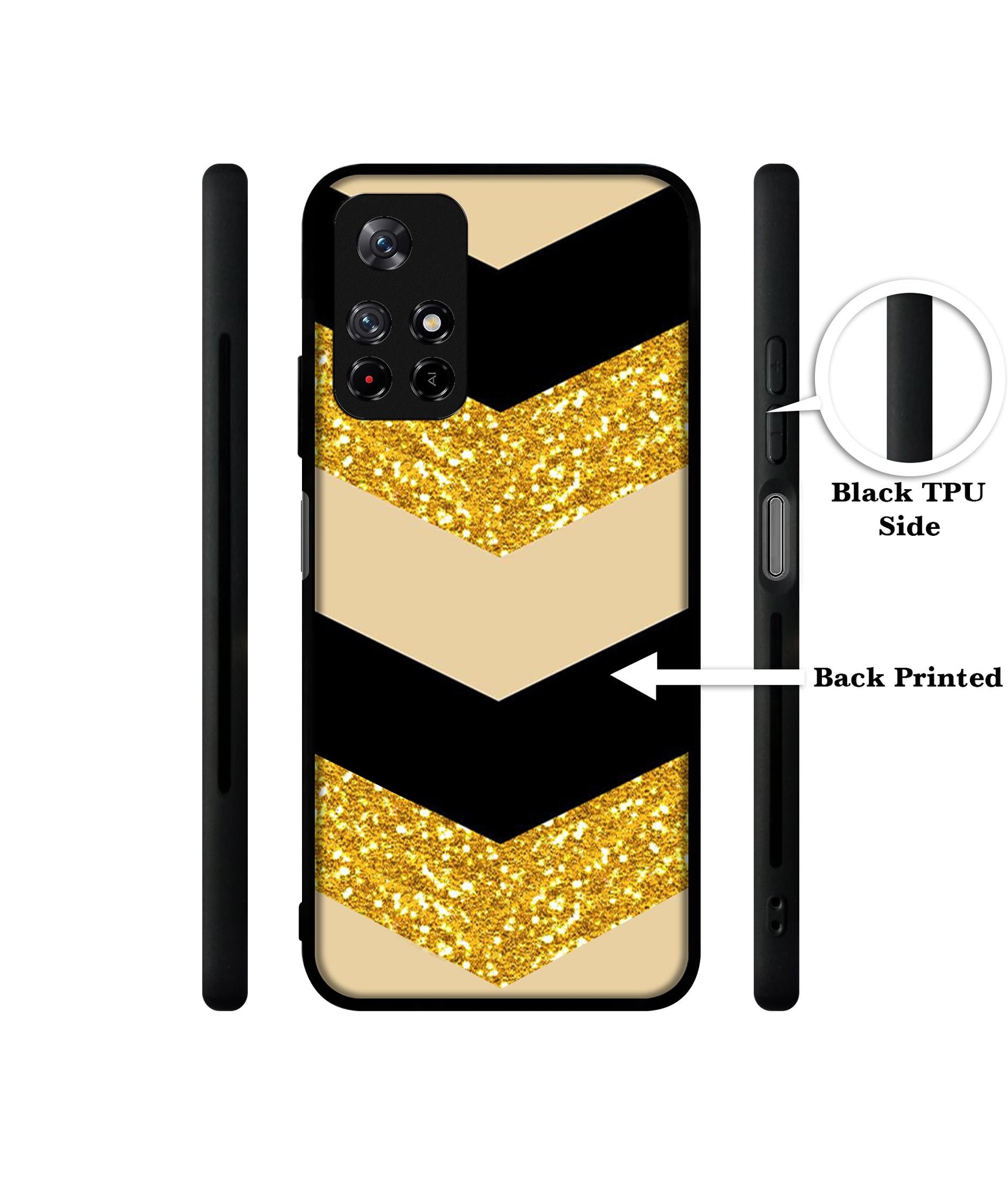 Black & Gold Designer 2D Printed Back Case Cover for Mi Redmi Note 11T 5G / Poco M4 Pro 5G