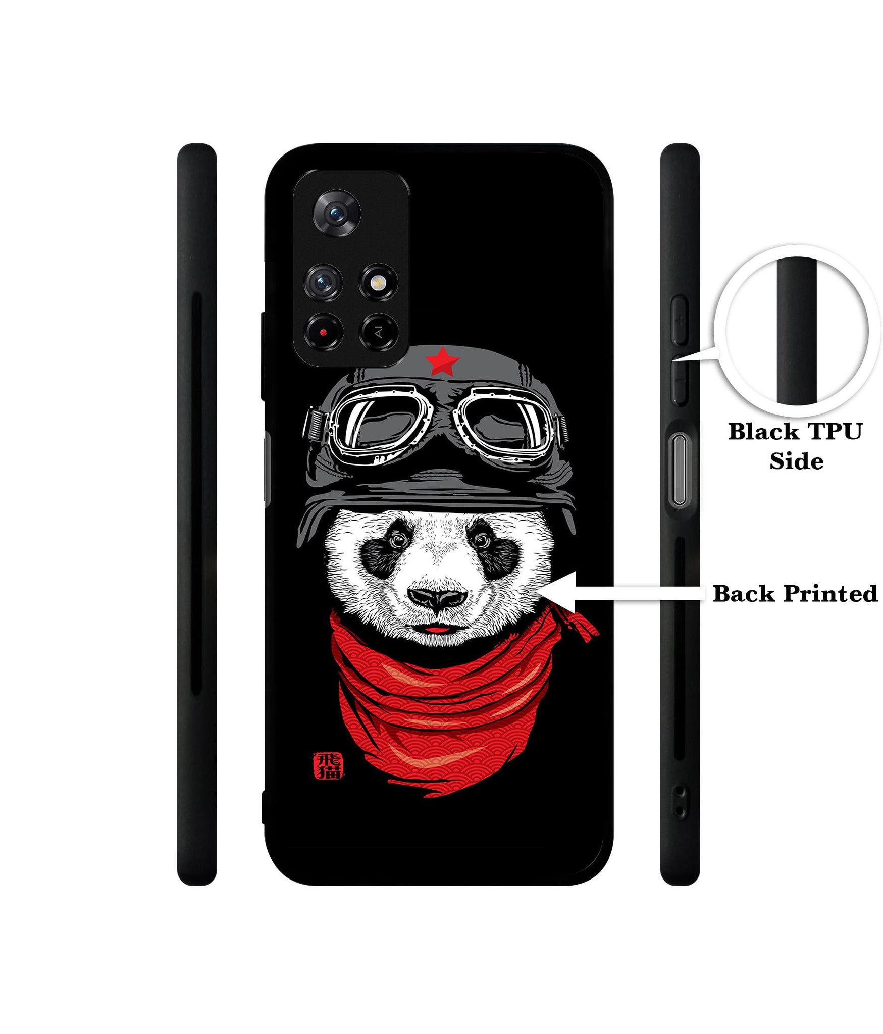 Biker Panda Designer 2D Printed Back Case Cover for Mi Redmi Note 11T 5G / Poco M4 Pro 5G
