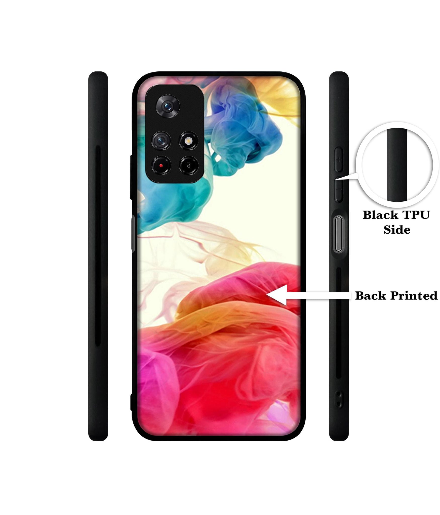 Colored Smoke Designer 2D Printed Back Case Cover for Mi Redmi Note 11T 5G / Poco M4 Pro 5G