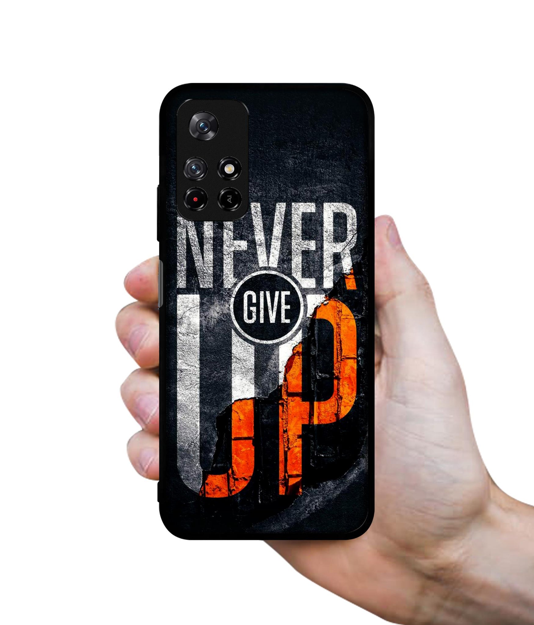Never Give Up Designer 2D Printed Back Case Cover for Mi Redmi Note 11T 5G / Poco M4 Pro 5G