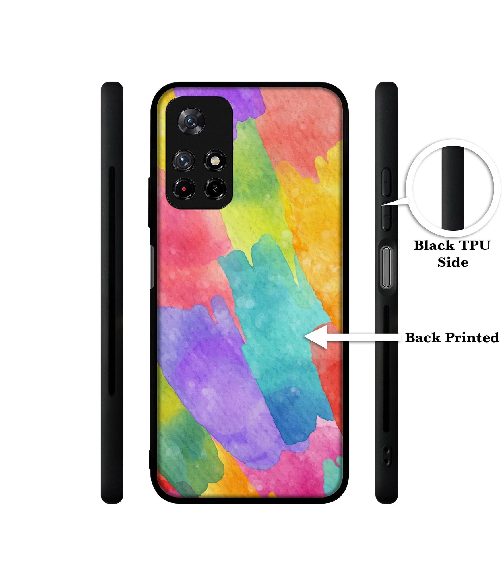 Water Paint Colorful Abstract Designer 2D Printed Back Case Cover for Mi Redmi Note 11T 5G / Poco M4 Pro 5G