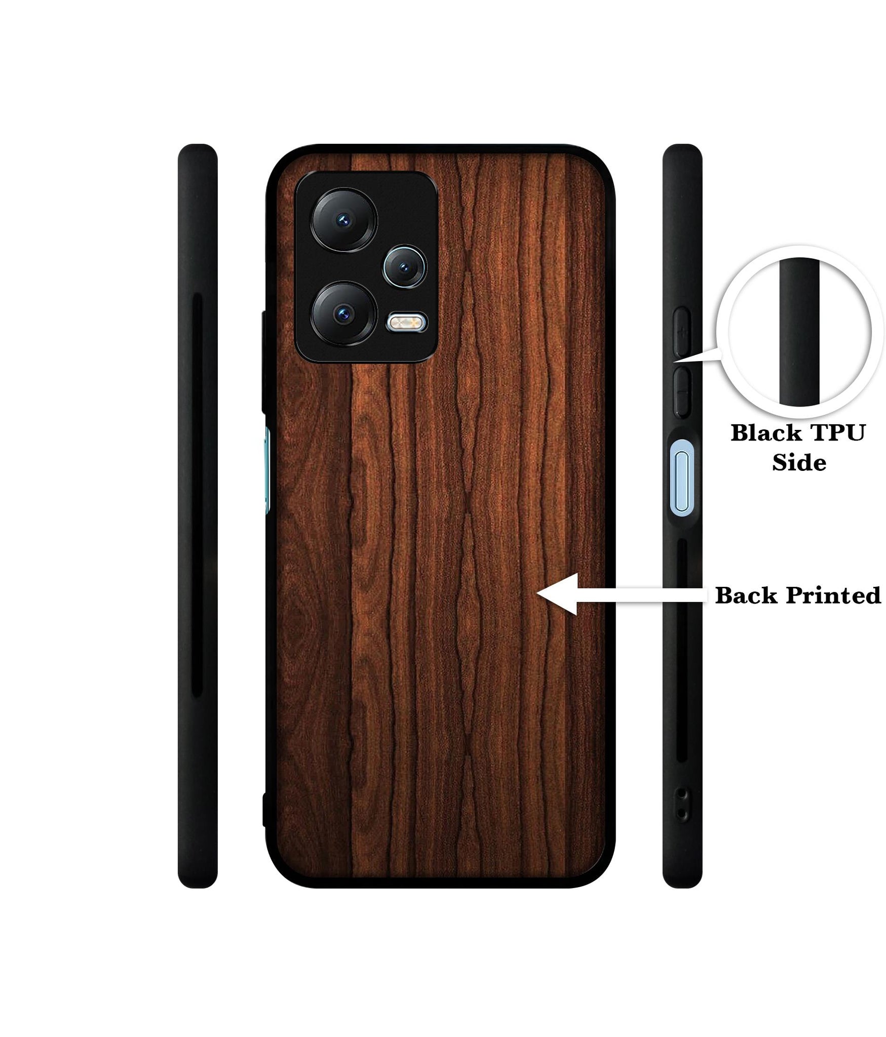 Brown Wooden Texture Designer 2D Printed Back Case Cover for Mi Redmi Note 12 5G / Note 12R Pro 5G / Poco X5 5G