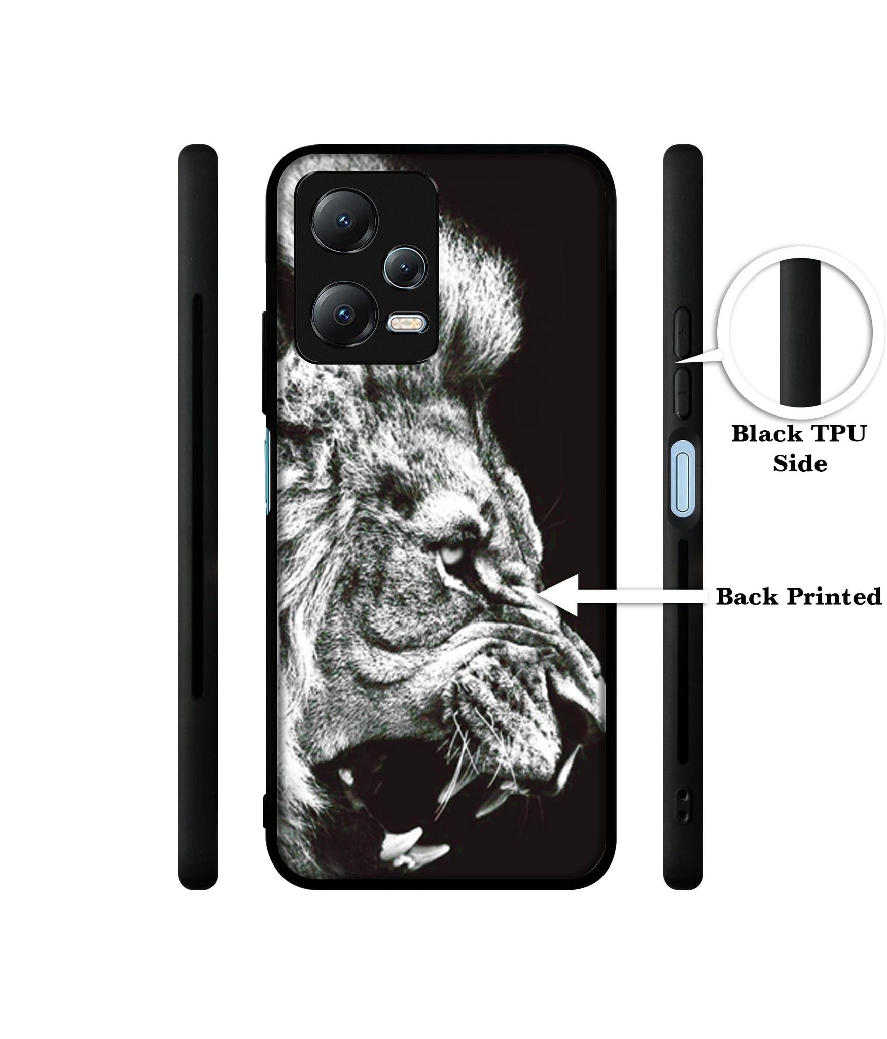 Angry Lion Designer 2D Printed Back Case Cover for Mi Redmi Note 12 5G / Note 12R Pro 5G / Poco X5 5G