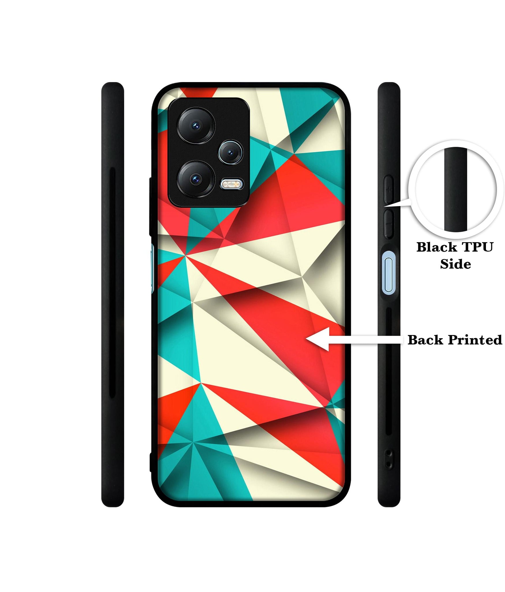 Red Blue White Pattern Designer 2D Printed Back Case Cover for Mi Redmi Note 12 5G / Note 12R Pro 5G / Poco X5 5G