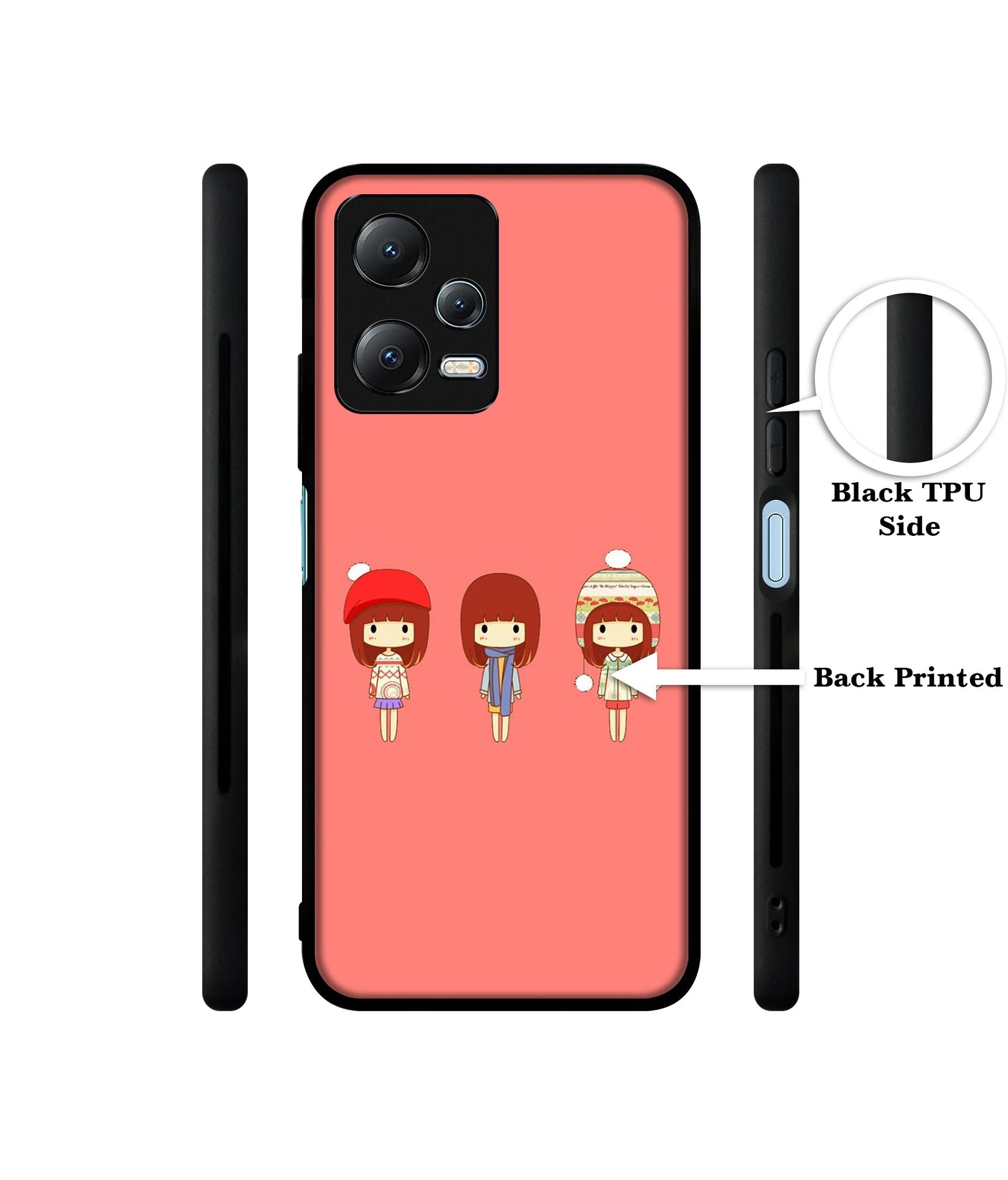 Cute Girls Designer 2D Printed Back Case Cover for Mi Redmi Note 12 5G / Note 12R Pro 5G / Poco X5 5G