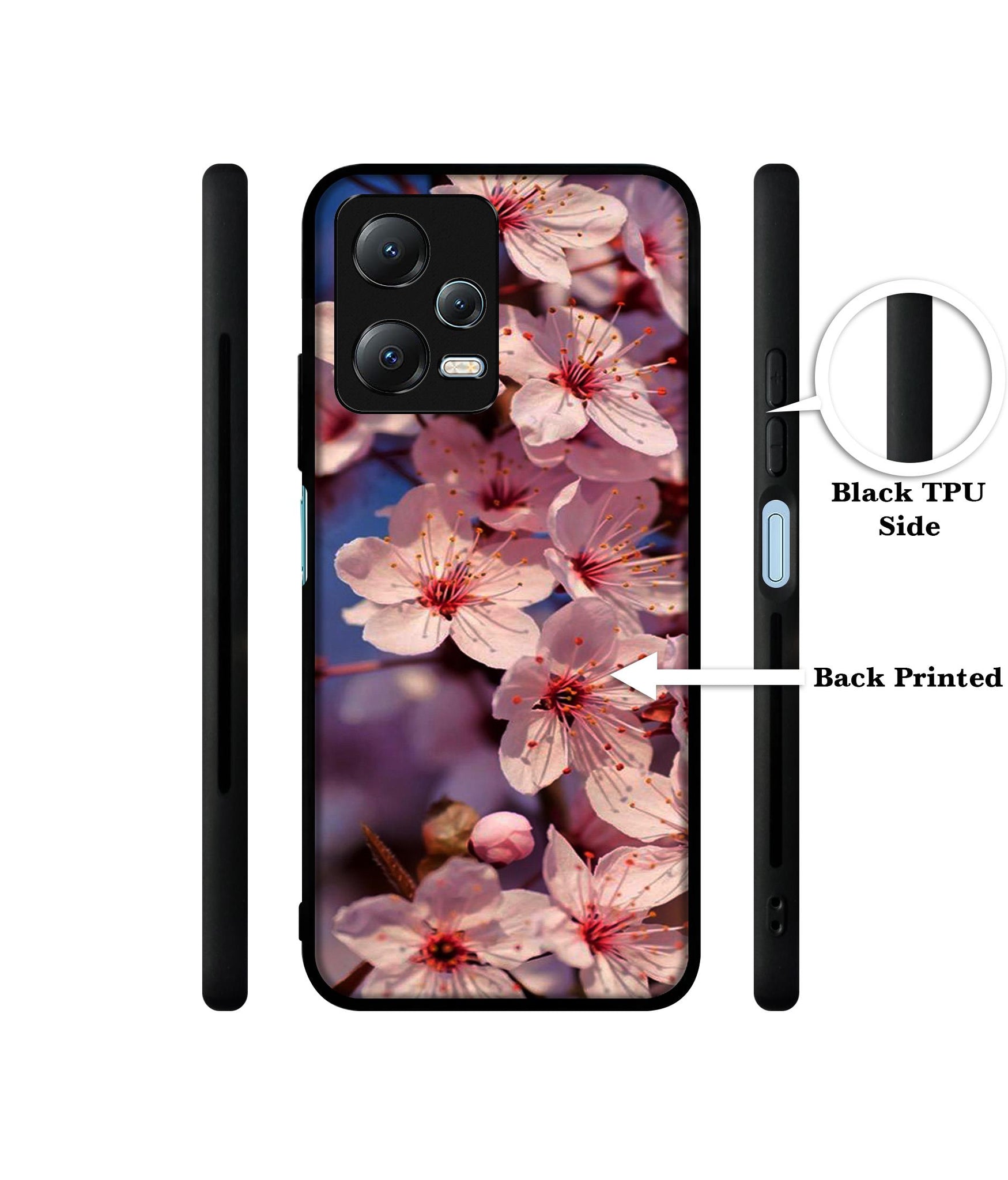 Pink Flowers Pattern Designer 2D Printed Back Case Cover for Mi Redmi Note 12 5G / Note 12R Pro 5G / Poco X5 5G