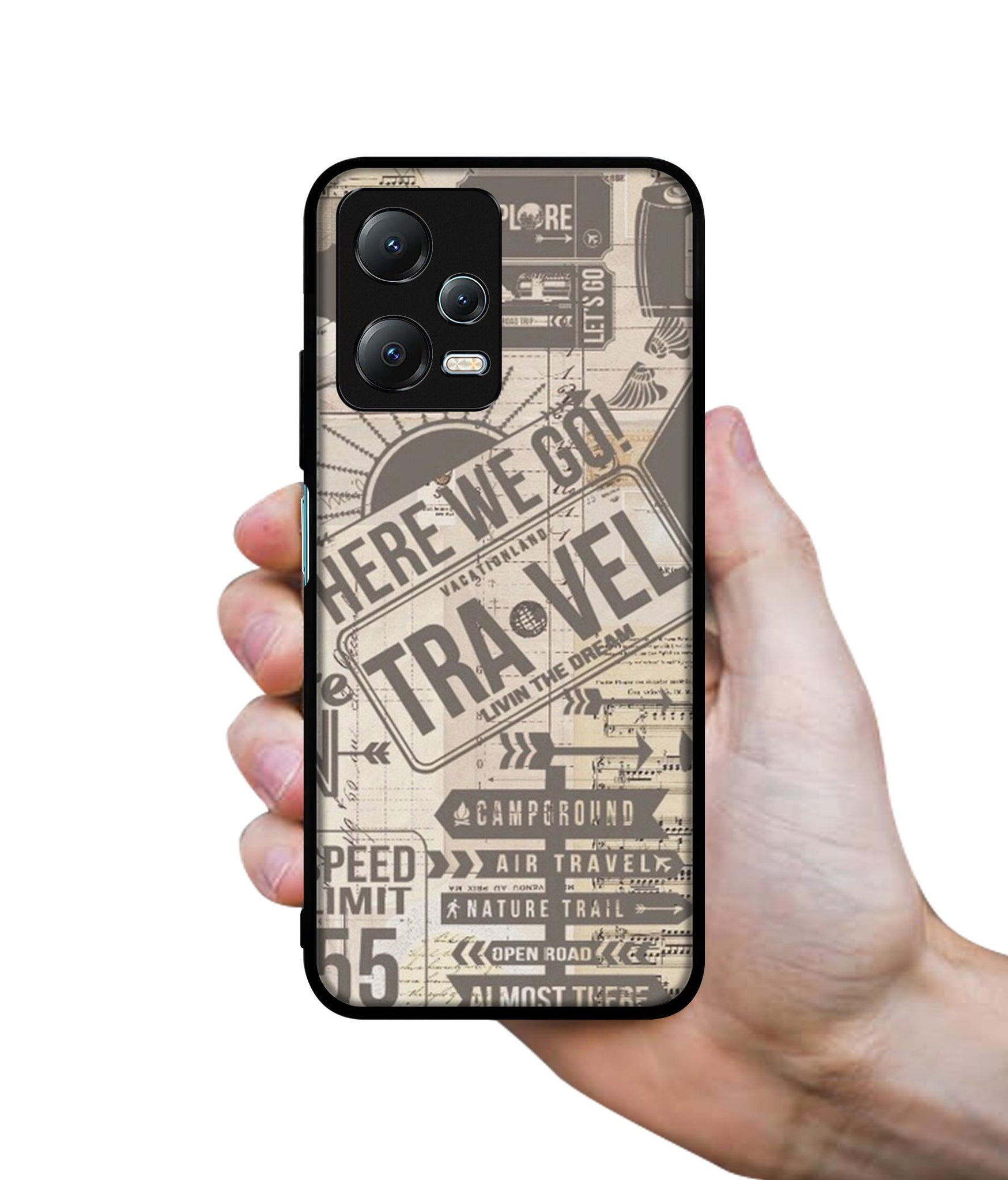 Travel Designer 2D Printed Back Case Cover for Mi Redmi Note 12 5G / Note 12R Pro 5G / Poco X5 5G