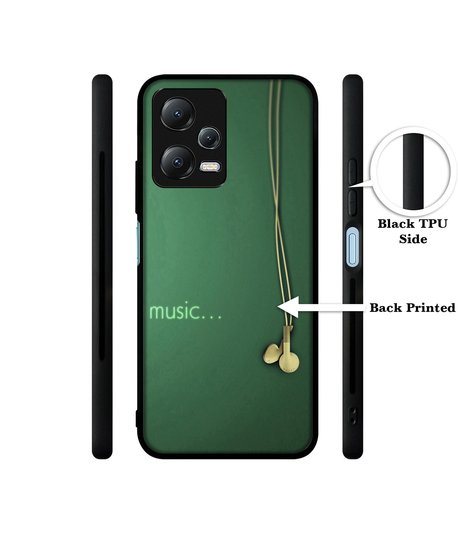 Headphone Music Designer 2D Printed Back Case Cover for Mi Redmi Note 12 5G / Note 12R Pro 5G / Poco X5 5G
