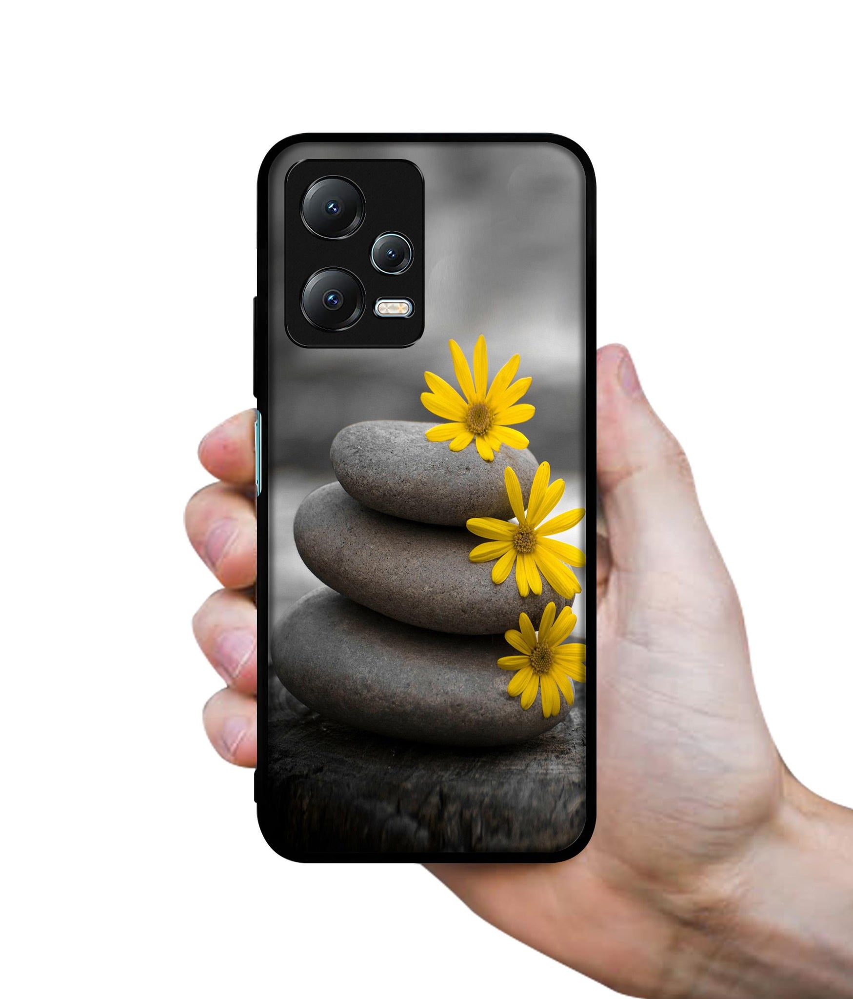 Stones And Flower Designer 2D Printed Back Case Cover for Mi Redmi Note 12 5G / Note 12R Pro 5G / Poco X5 5G