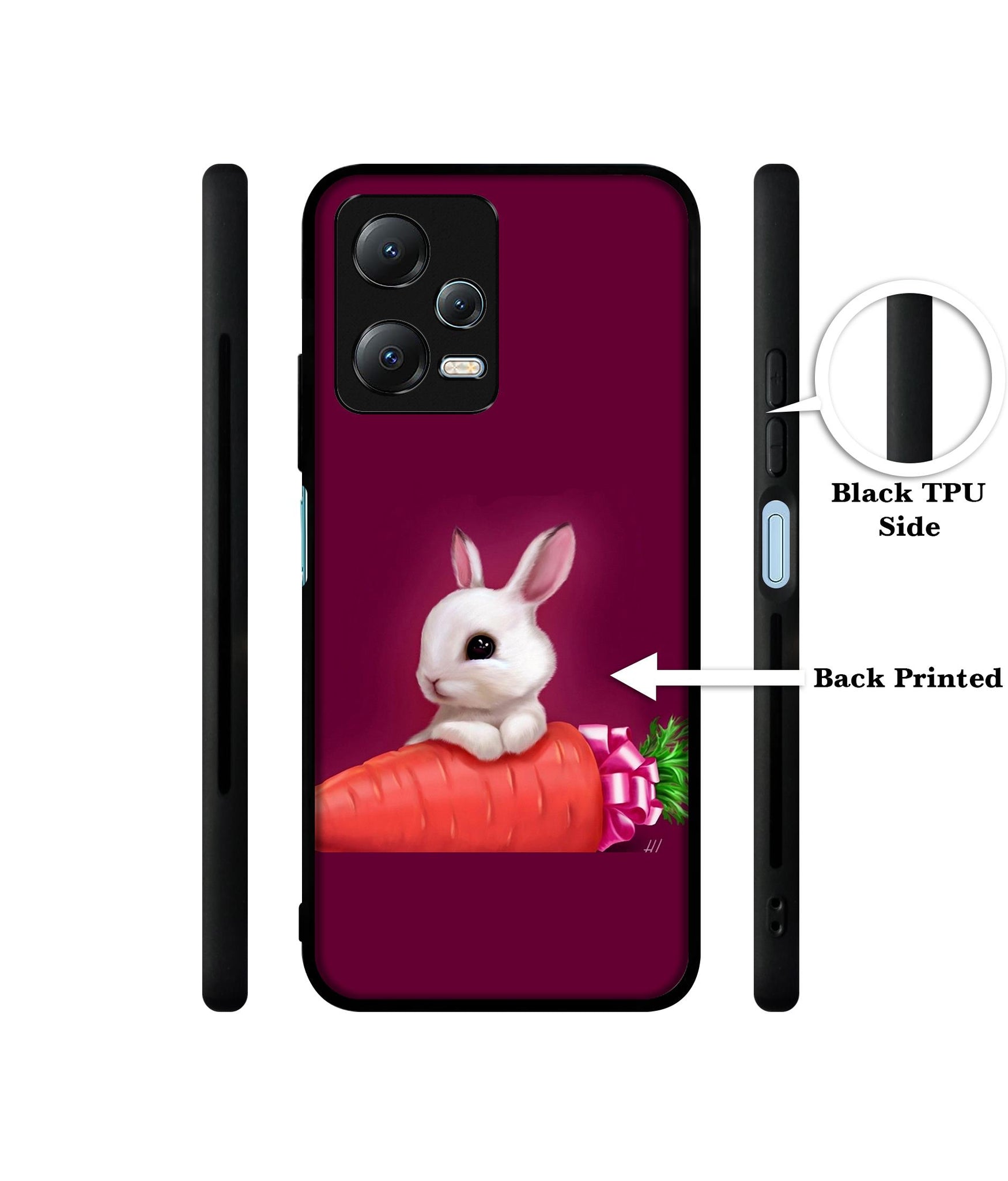 Bunny With Carrot Designer 2D Printed Back Case Cover for Mi Redmi Note 12 5G / Note 12R Pro 5G / Poco X5 5G