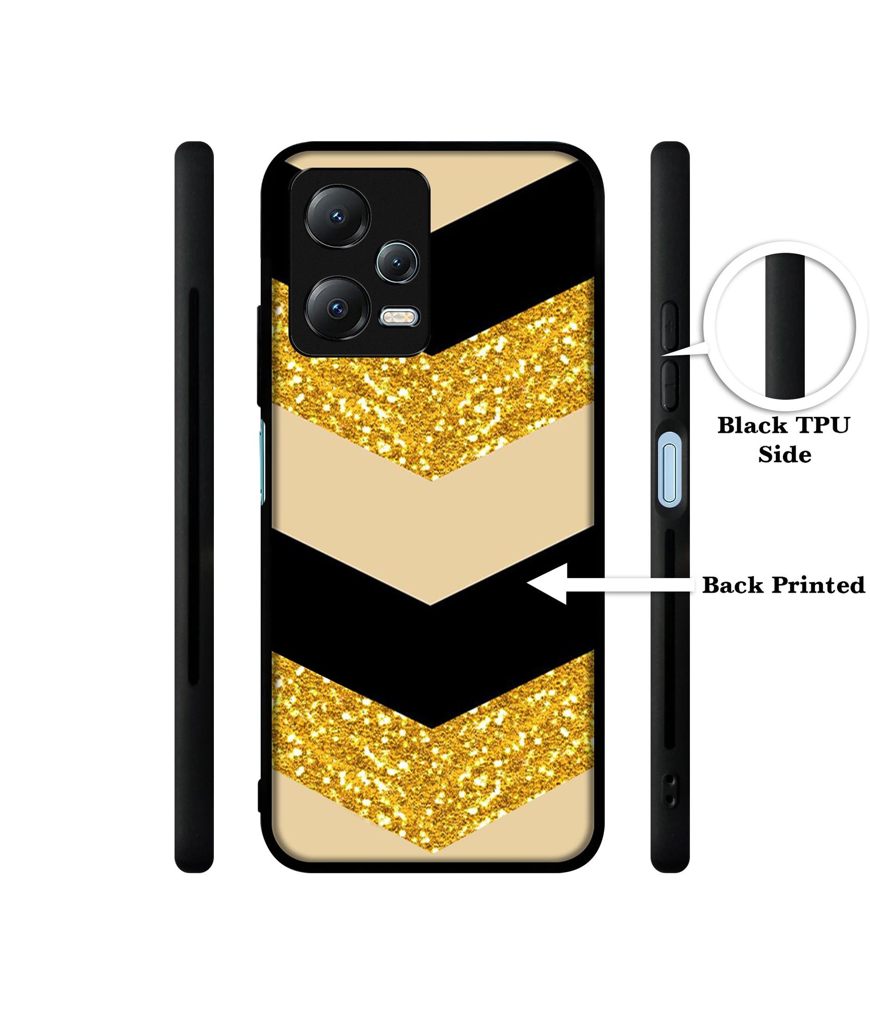Black & Gold Designer 2D Printed Back Case Cover for Mi Redmi Note 12 5G / Note 12R Pro 5G / Poco X5 5G