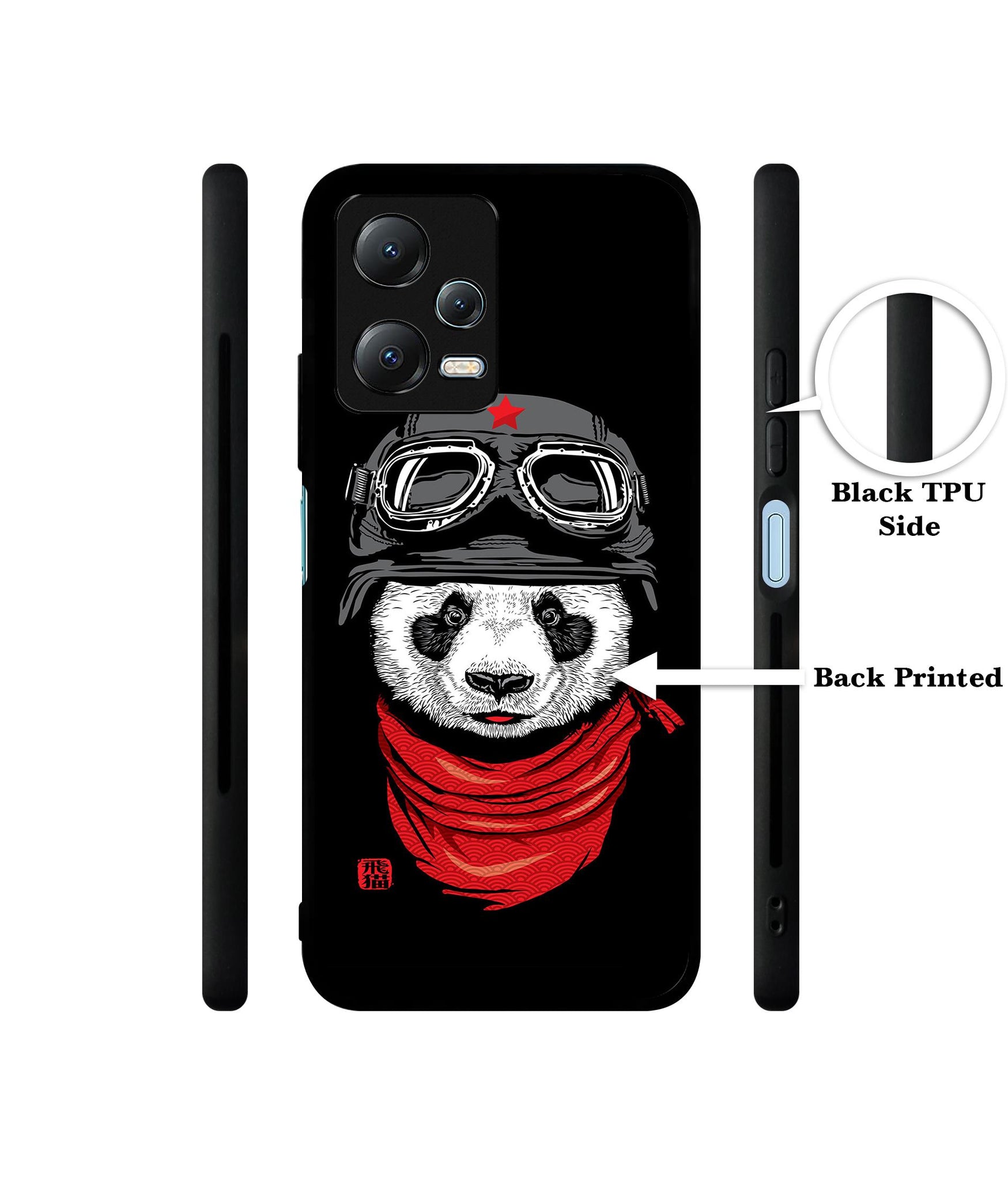 Biker Panda Designer 2D Printed Back Case Cover for Mi Redmi Note 12 5G / Note 12R Pro 5G / Poco X5 5G