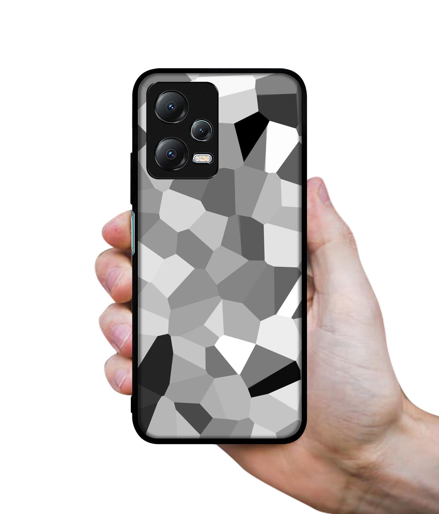 Black & White Mathematical Shape Designer 2D Printed Back Case Cover for Mi Redmi Note 12 5G / Note 12R Pro 5G / Poco X5 5G