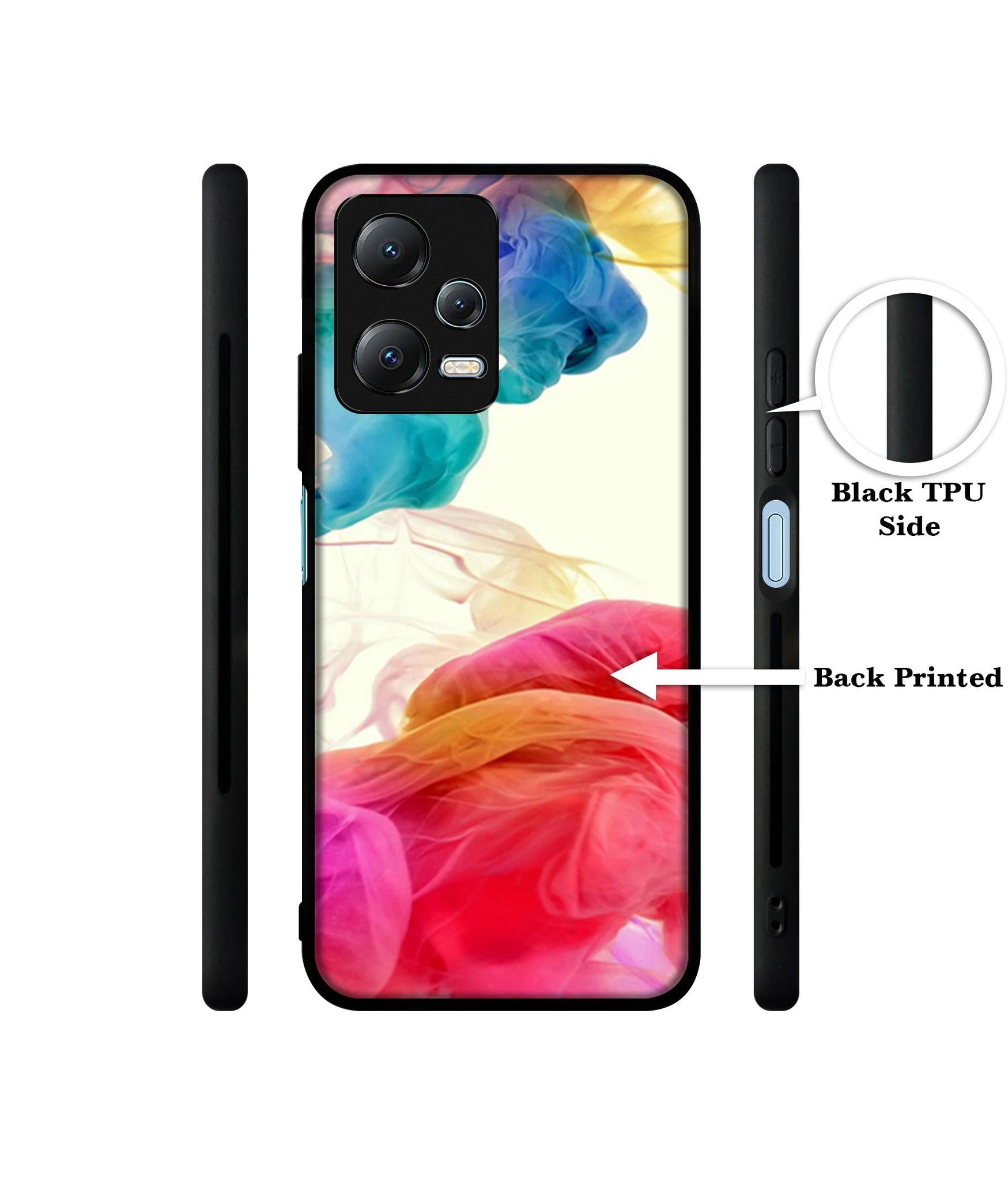 Colored Smoke Designer 2D Printed Back Case Cover for Mi Redmi Note 12 5G / Note 12R Pro 5G / Poco X5 5G