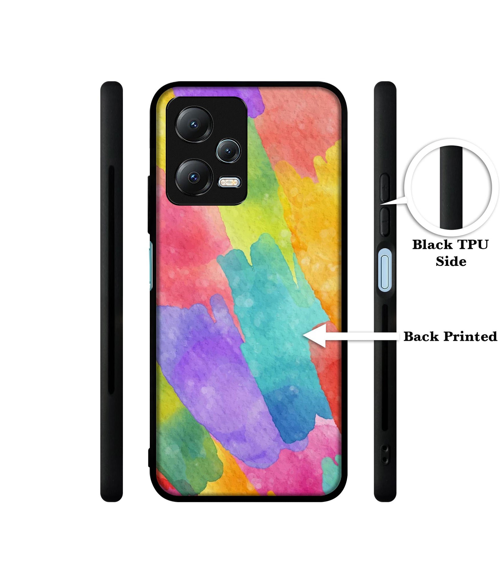 Water Paint Colorful Abstract Designer 2D Printed Back Case Cover for Mi Redmi Note 12 5G / Note 12R Pro 5G / Poco X5 5G