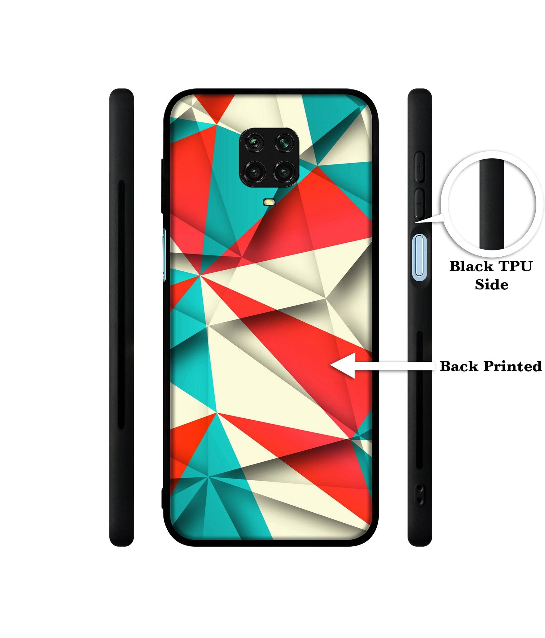 Red Blue White Pattern Designer 2D Printed Back Case Cover for Mi Redmi Note 9 Pro / Note 9 Pro Max / Poco M2 Pro