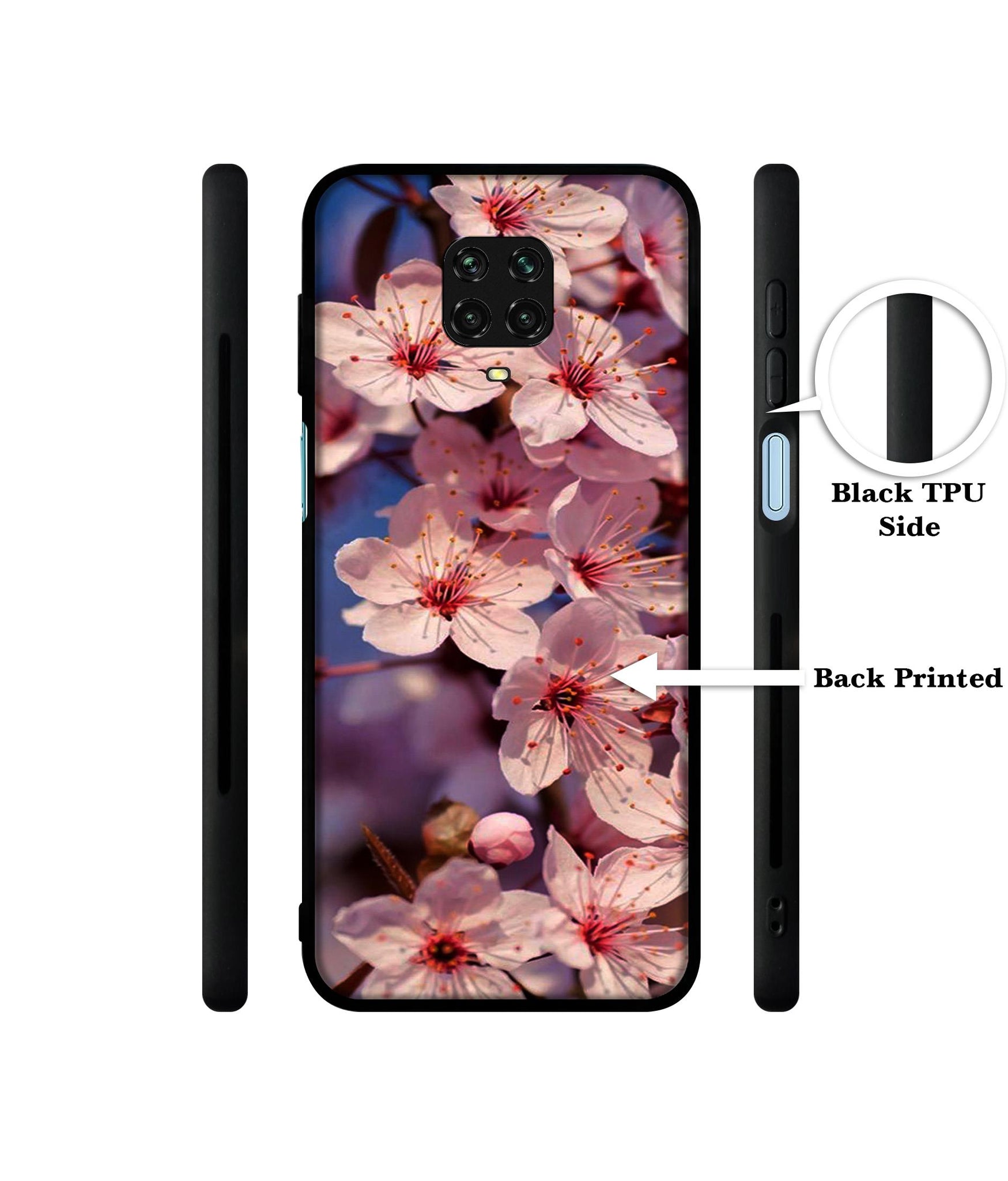 Pink Flowers Pattern Designer 2D Printed Back Case Cover for Mi Redmi Note 9 Pro / Note 9 Pro Max / Poco M2 Pro