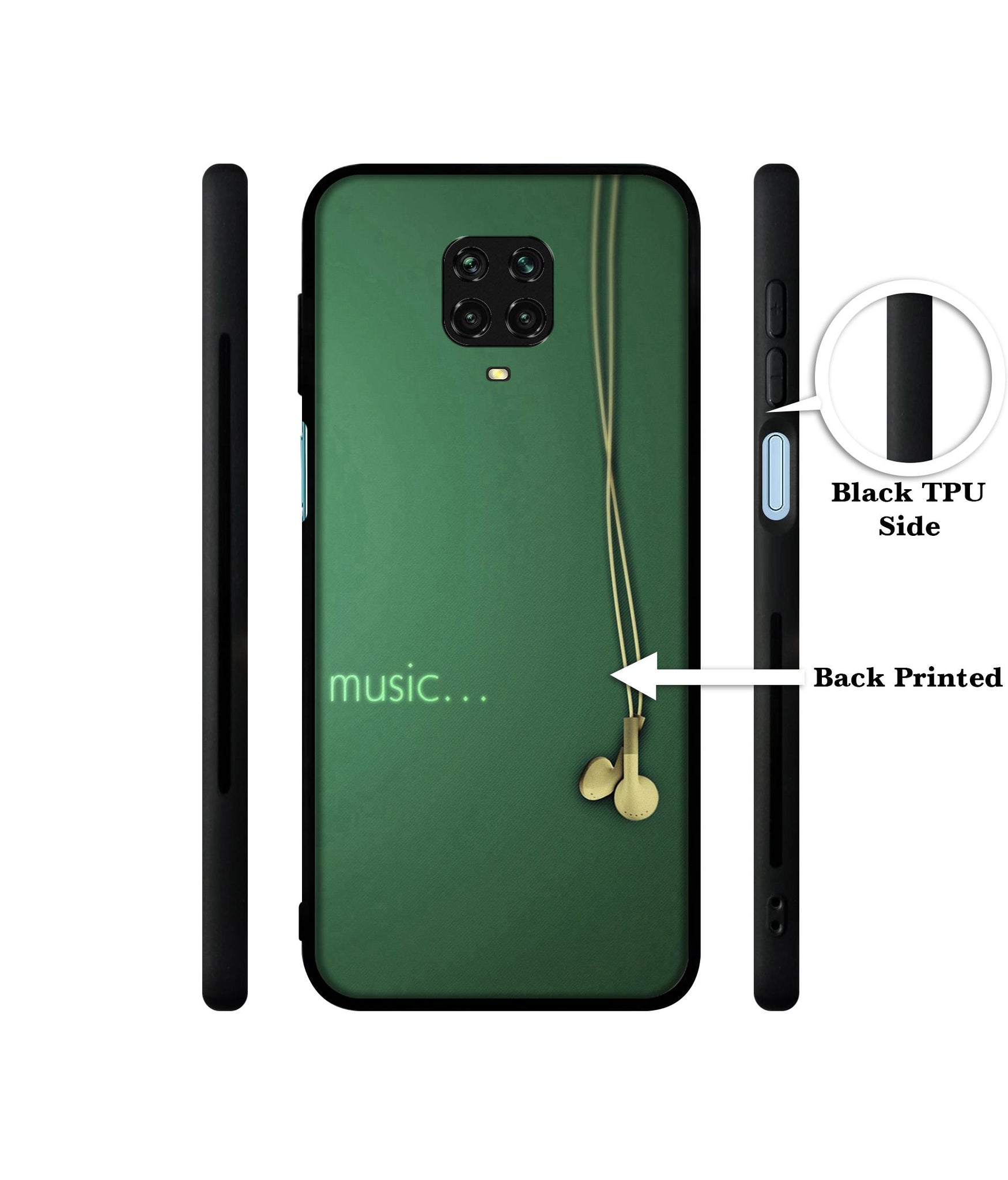 Headphone Music Designer 2D Printed Back Case Cover for Mi Redmi Note 9 Pro / Note 9 Pro Max / Poco M2 Pro
