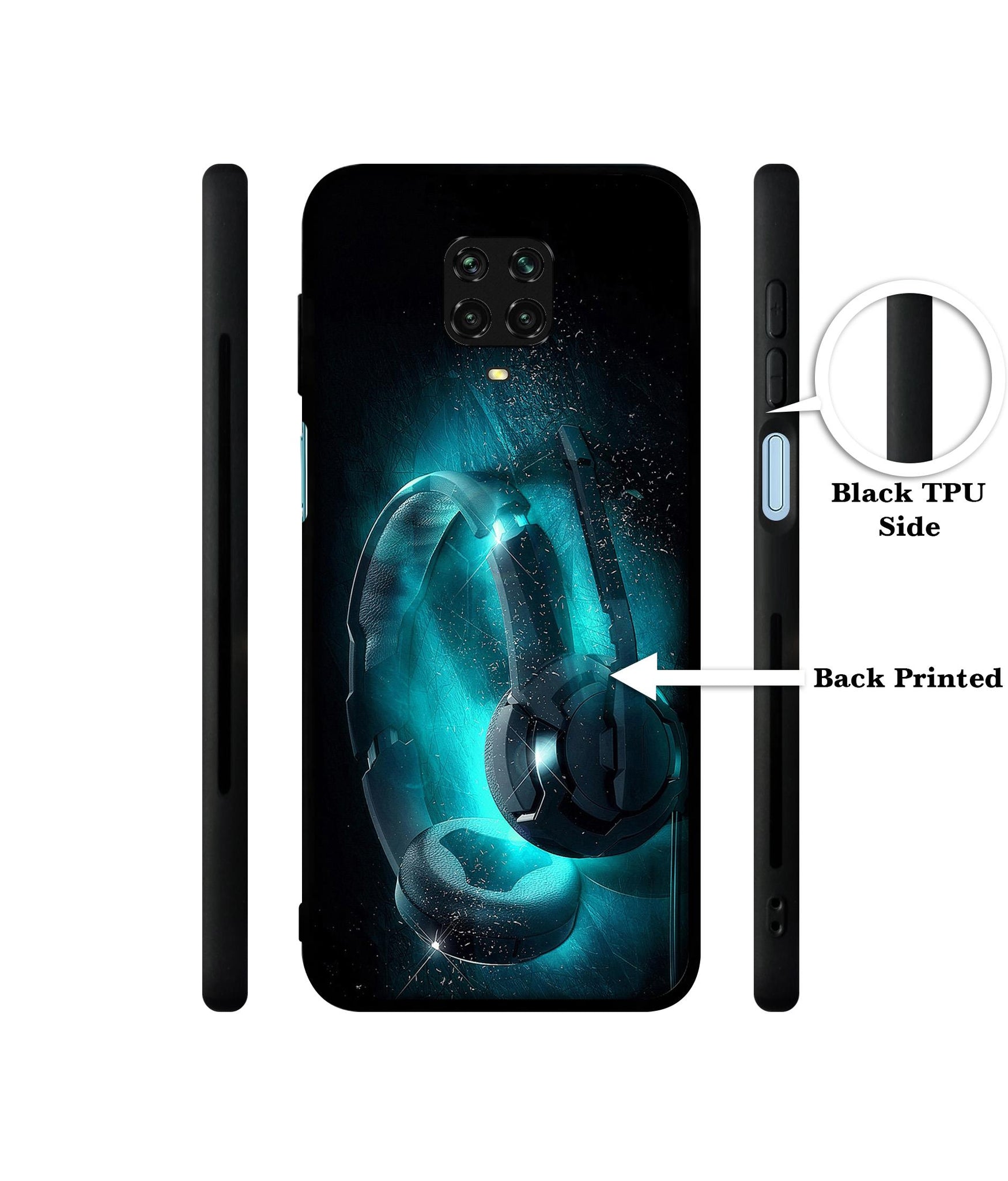 Cool Headphone Designer 2D Printed Back Case Cover for Mi Redmi Note 9 Pro / Note 9 Pro Max / Poco M2 Pro