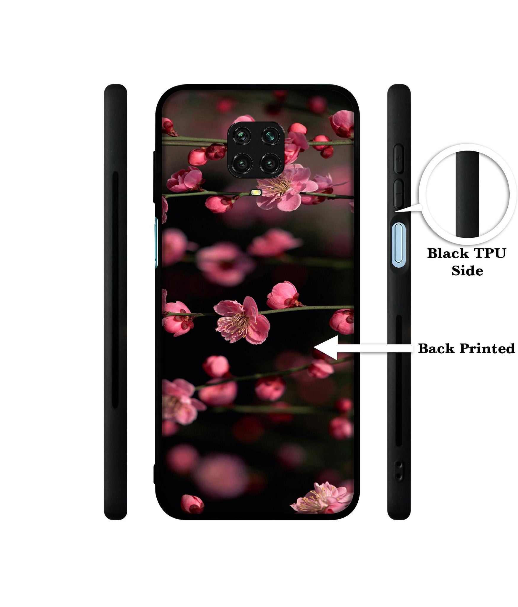 Pink Flowers Designer 2D Printed Back Case Cover for Mi Redmi Note 9 Pro / Note 9 Pro Max / Poco M2 Pro