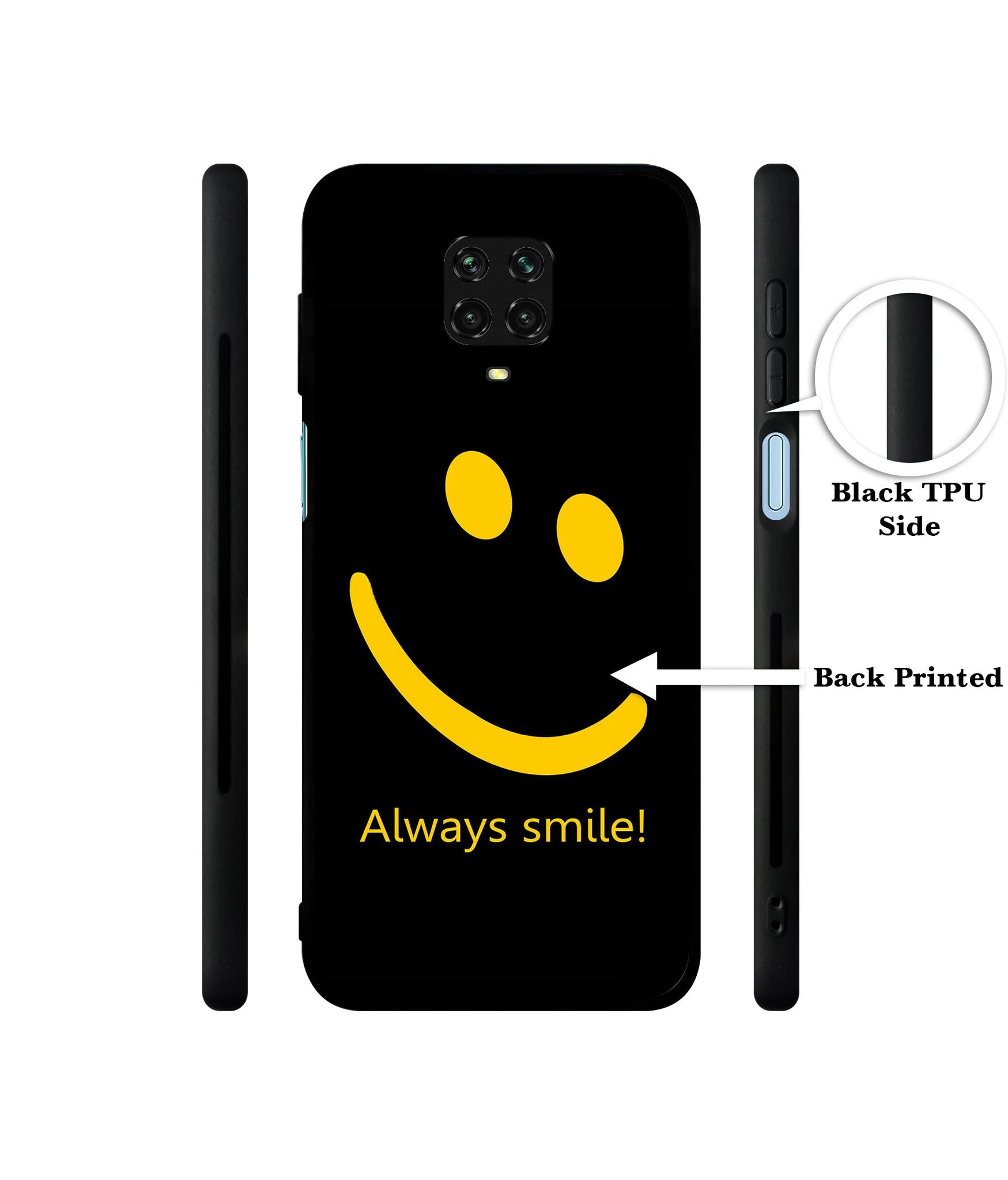 Always Smile Quote Designer 2D Printed Back Case Cover for Mi Redmi Note 9 Pro / Note 9 Pro Max / Poco M2 Pro