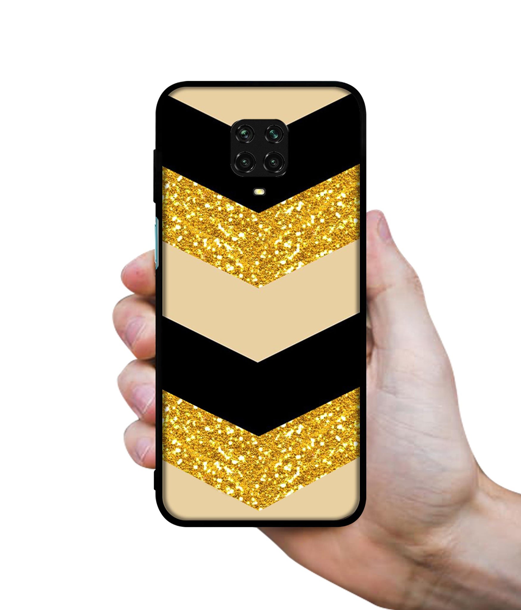 Black & Gold Designer 2D Printed Back Case Cover for Mi Redmi Note 9 Pro / Note 9 Pro Max / Poco M2 Pro