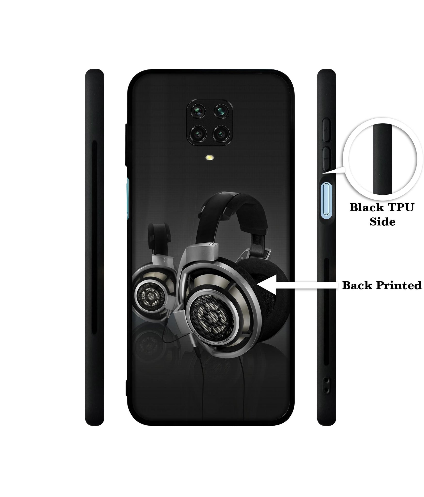 Head Phone Designer 2D Printed Back Case Cover for Mi Redmi Note 9 Pro / Note 9 Pro Max / Poco M2 Pro
