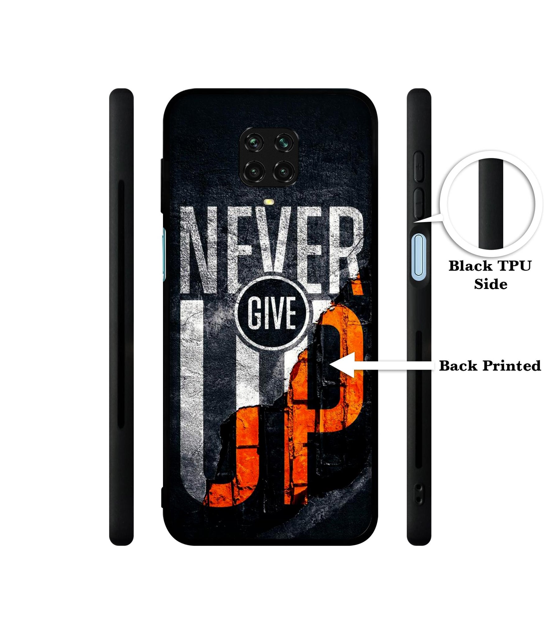 Never Give Up Designer 2D Printed Back Case Cover for Mi Redmi Note 9 Pro / Note 9 Pro Max / Poco M2 Pro