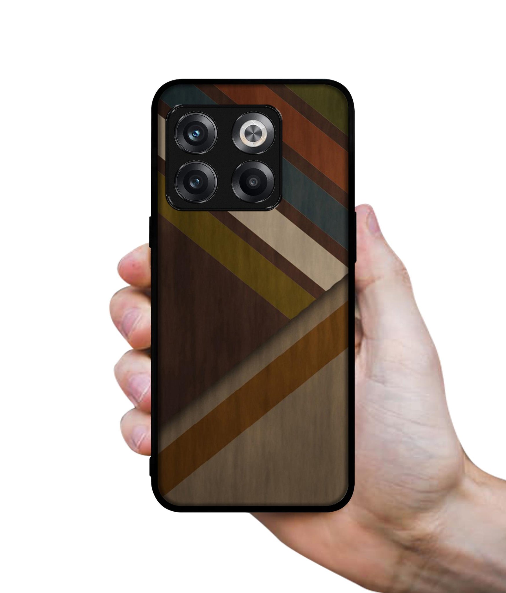 Colorful Wooden Pattern Designer 2D Printed Back Case Cover for OnePlus 10T 5G